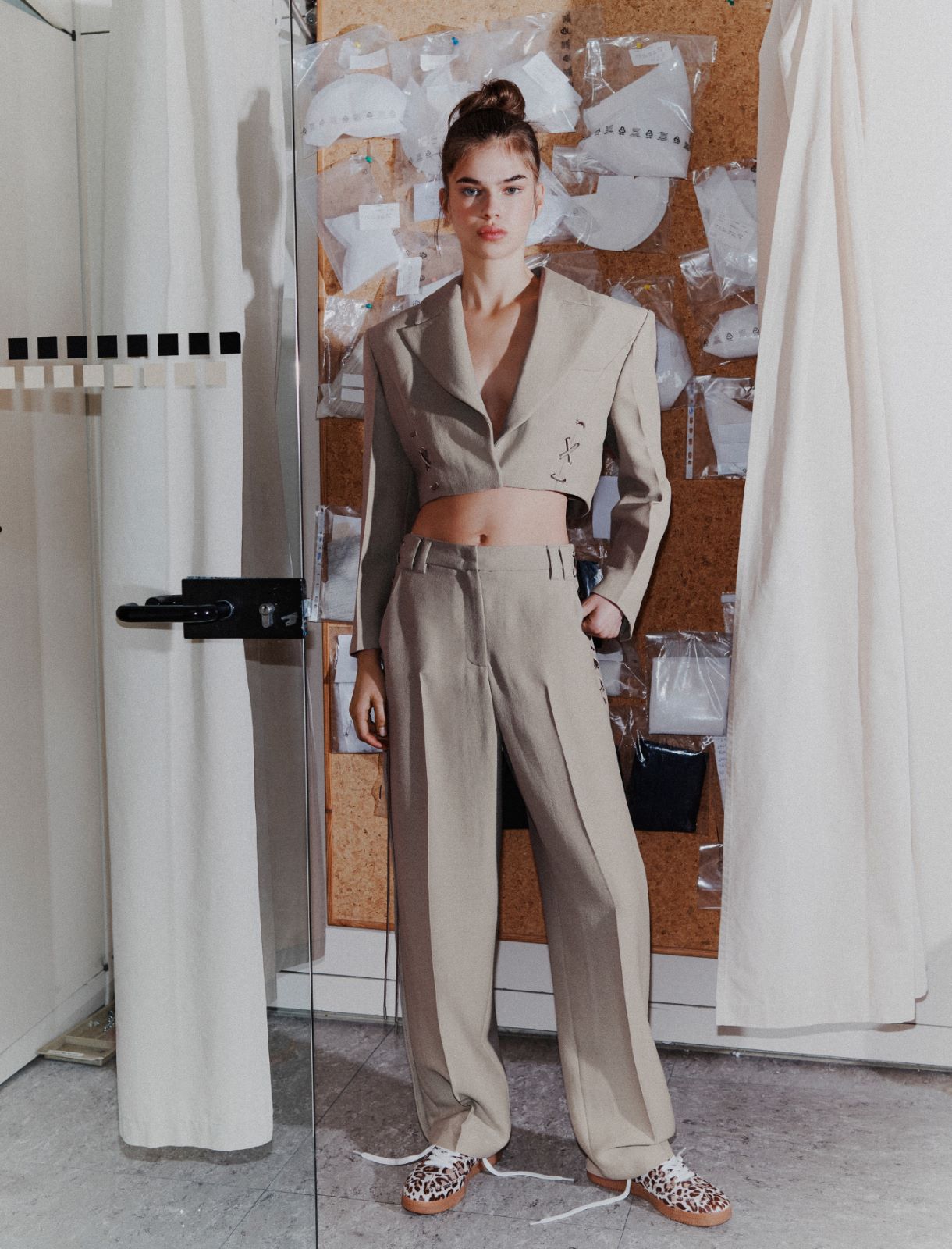 Lace-up barrel-leg trousers - LIGHT GREY - Marella - 2