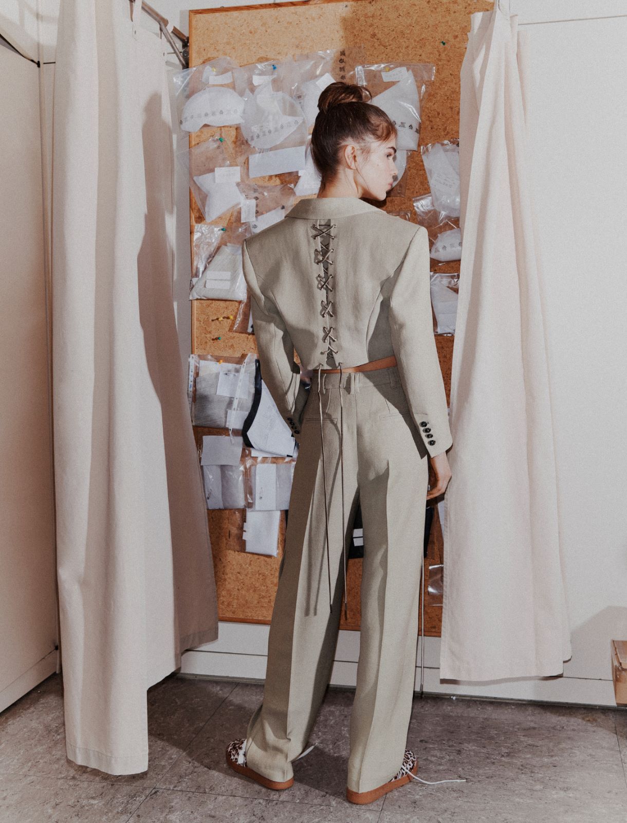 Lace-up barrel-leg trousers - LIGHT GREY - Marella - 3
