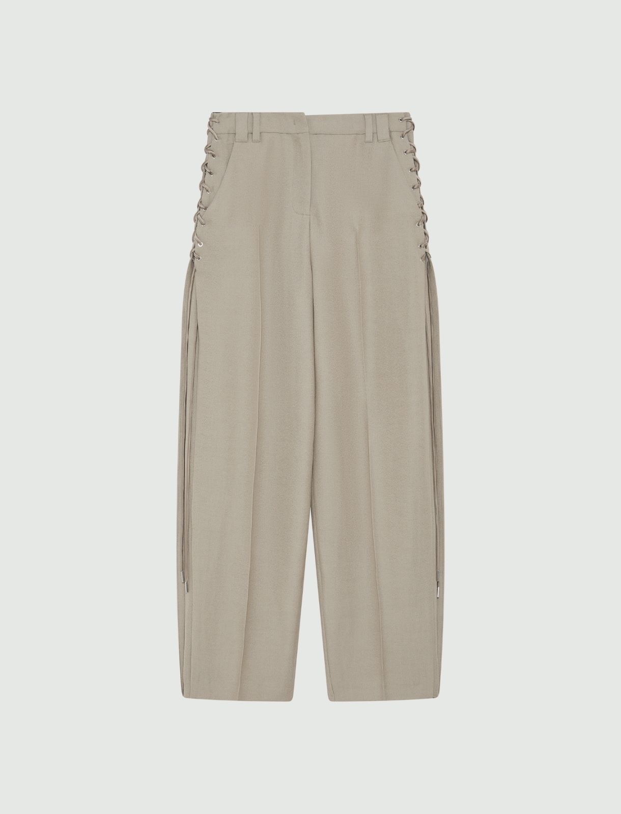 Lace-up barrel-leg trousers - LIGHT GREY - Marella