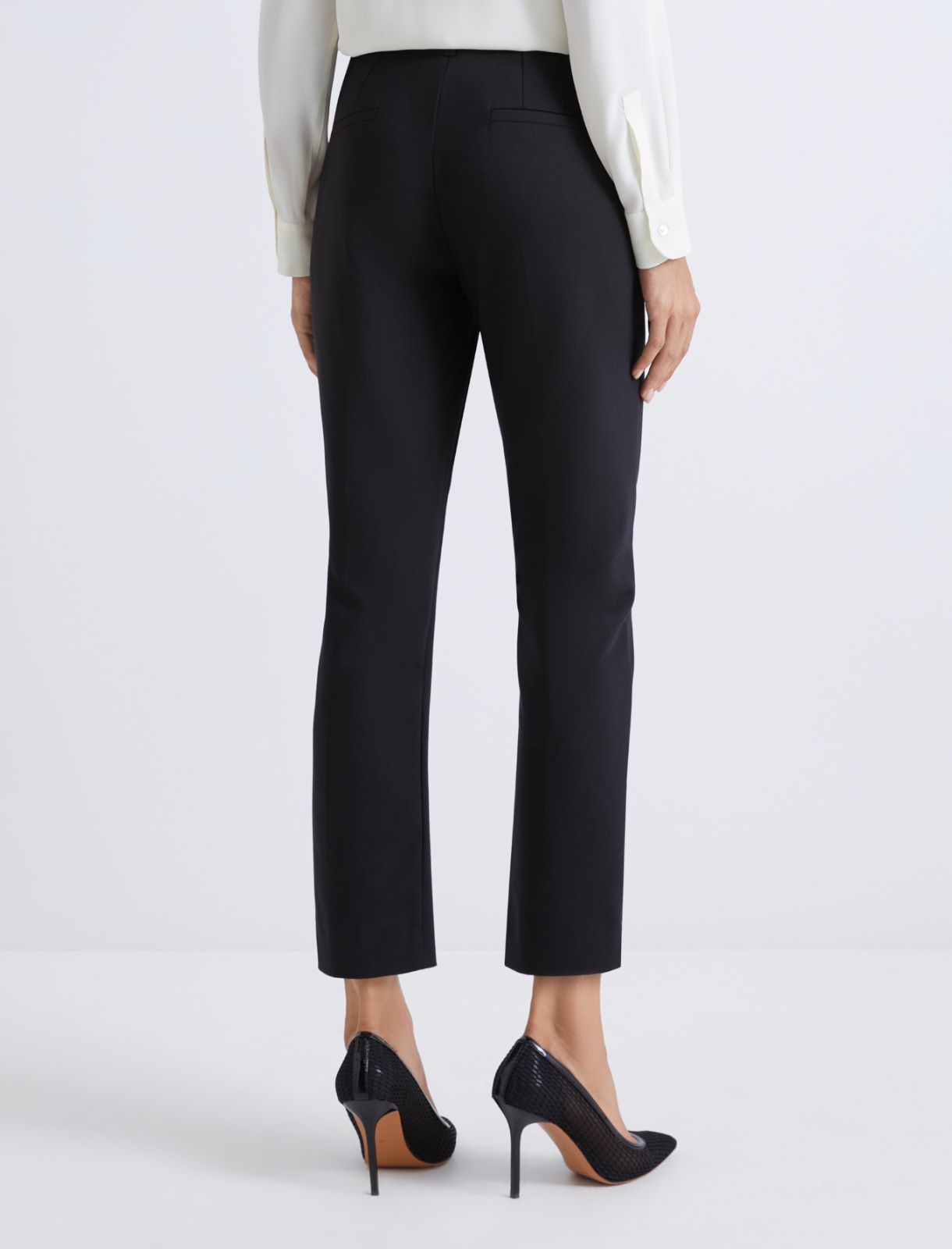 Stretch cotton chino trousers - BLACK - Marella - 3