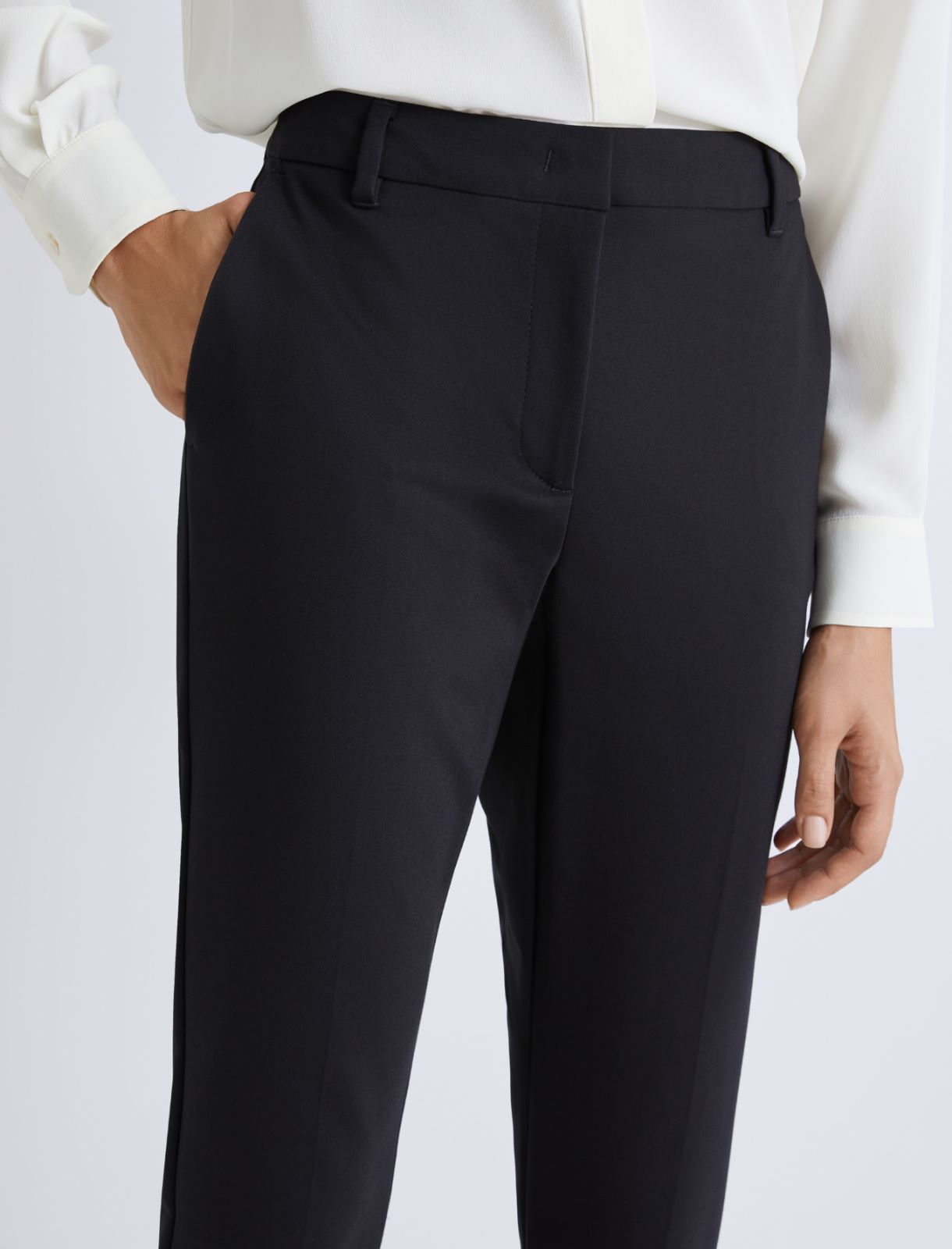 Stretch cotton chino trousers - BLACK - Marella - 5