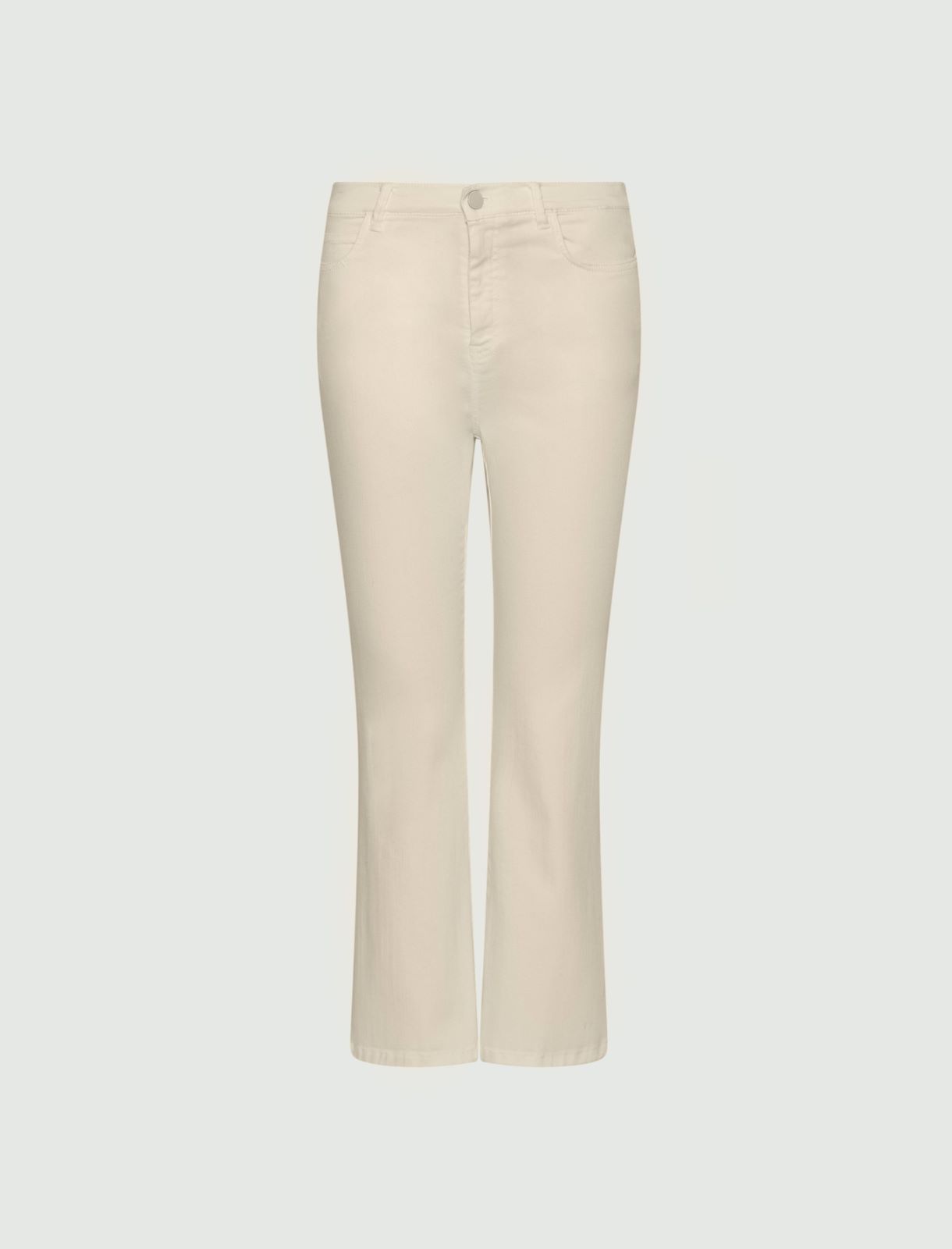 Dżinsy flare cropped - KREMOWY - Marella - 5