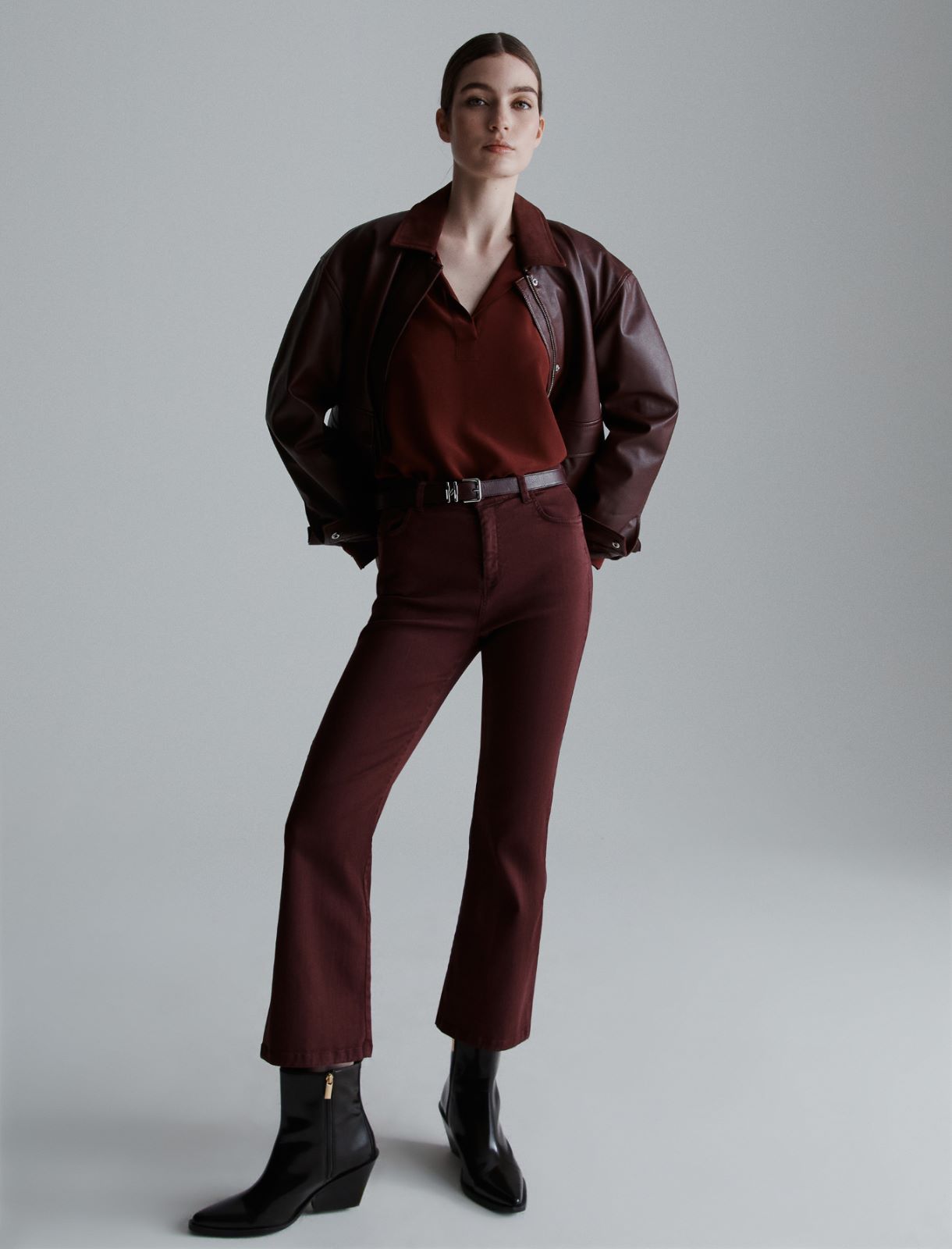 Flared cropped jeans - BORDEAUX - Marella - 4