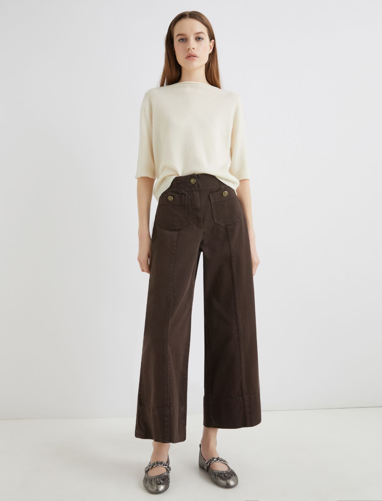 High-waisted trousers - BROWN - Marella