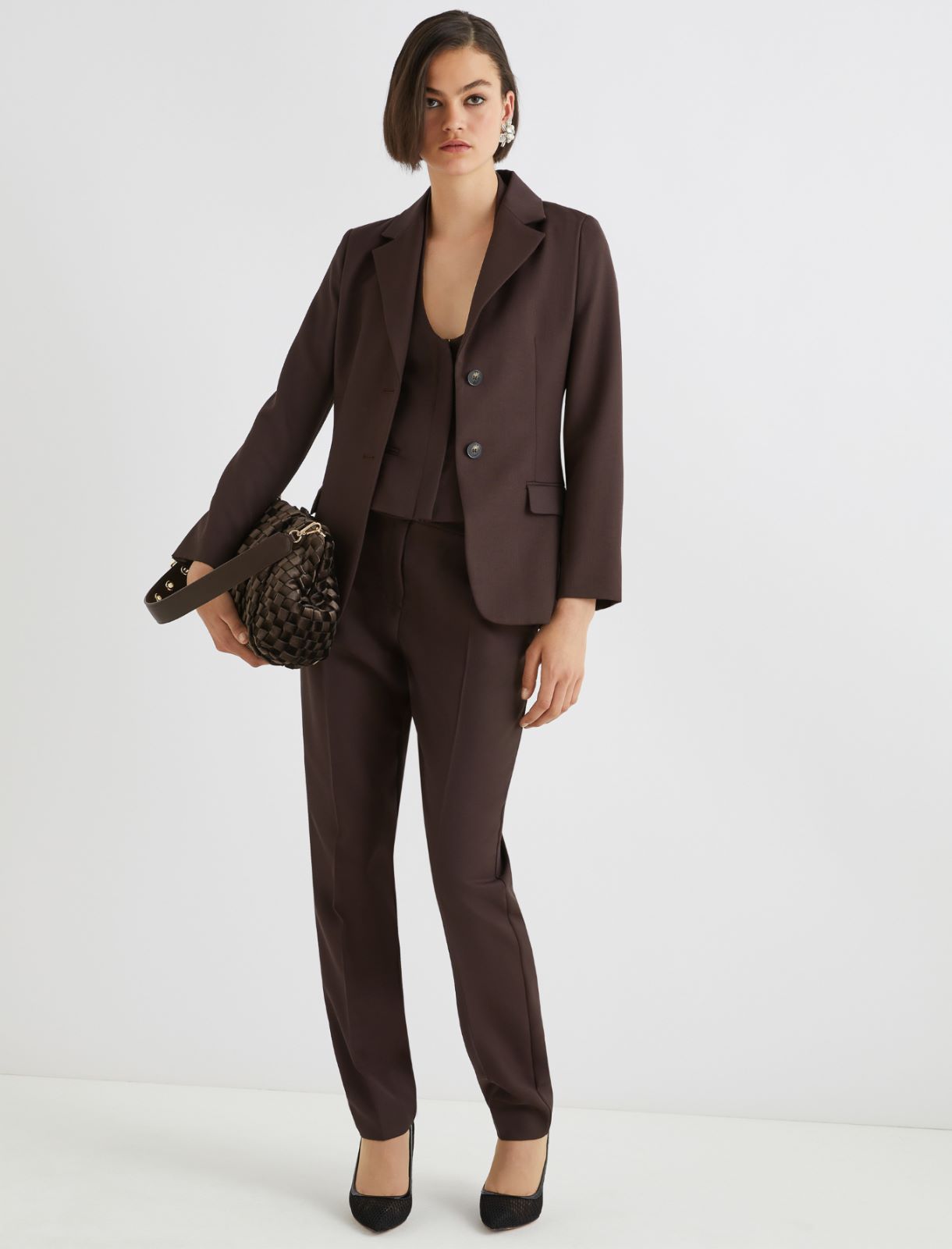 Wool-blend chino trousers - BROWN - Marella - 2
