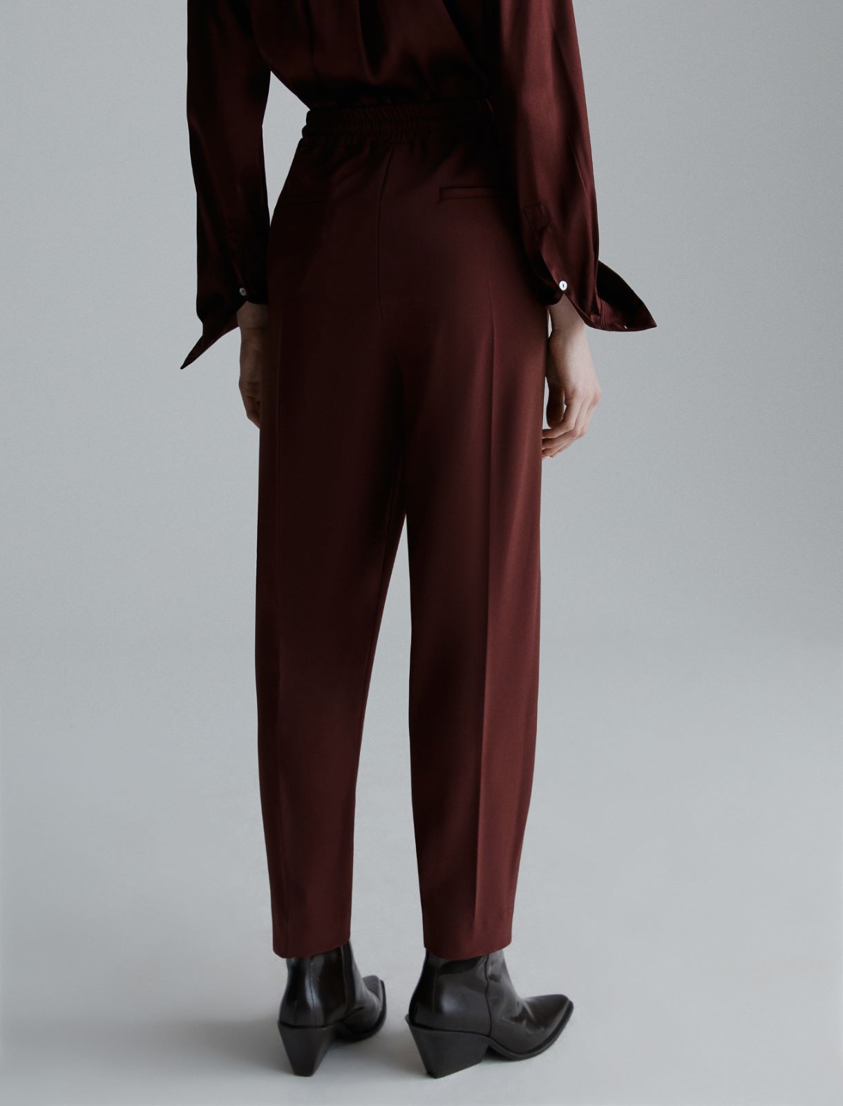 Stretch twill joggers - BORDEAUX - Marella - 3