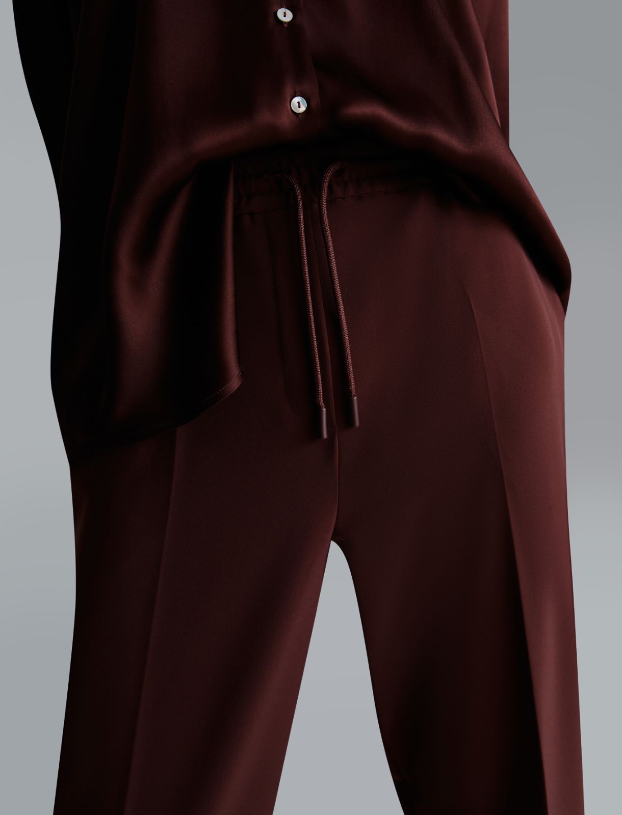 Stretch twill joggers - BORDEAUX - Marella - 5