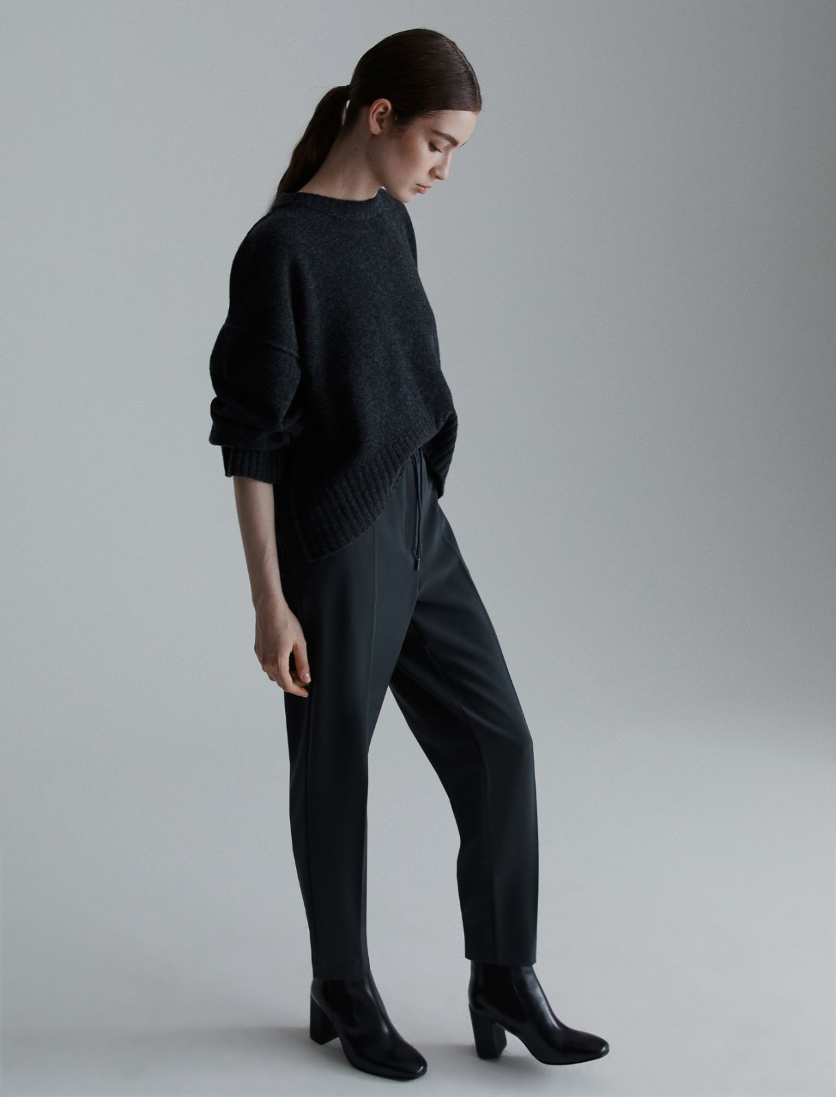 Stretch twill joggers - DARK GREY - Marella - 4