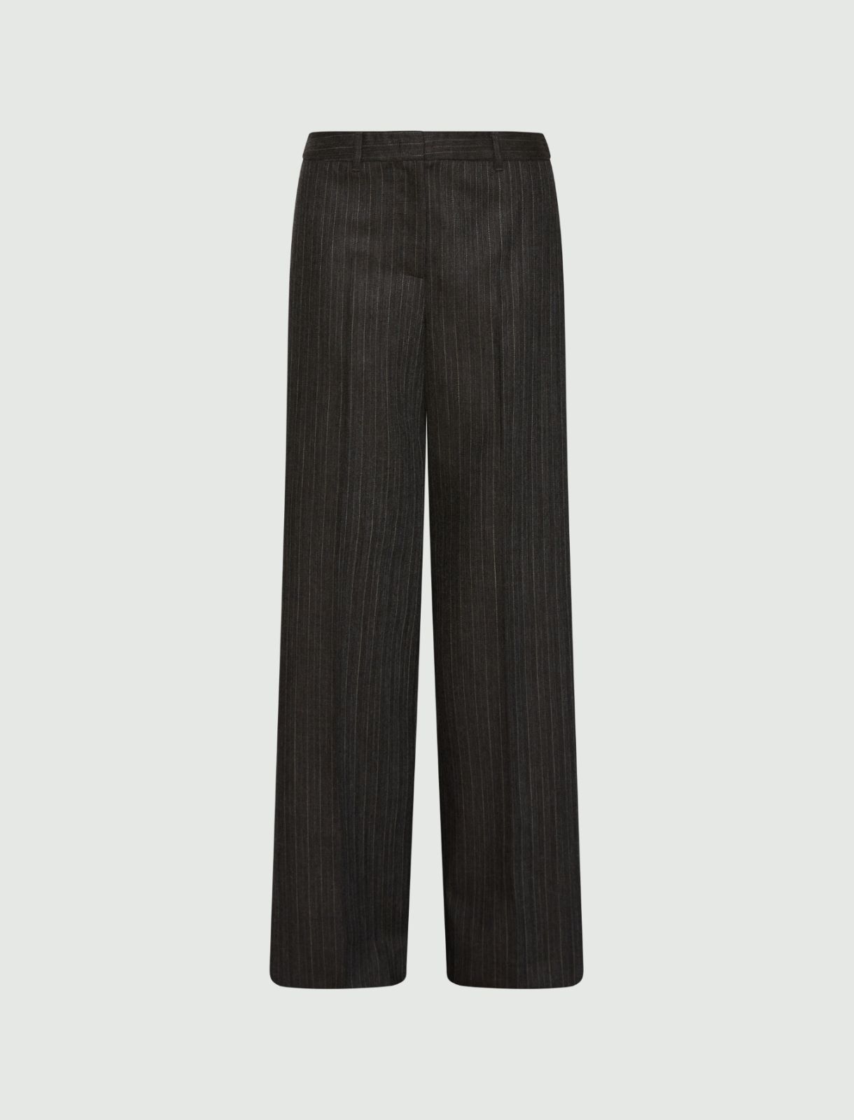 Straight-fit pure wool trousers - BROWN - Marella