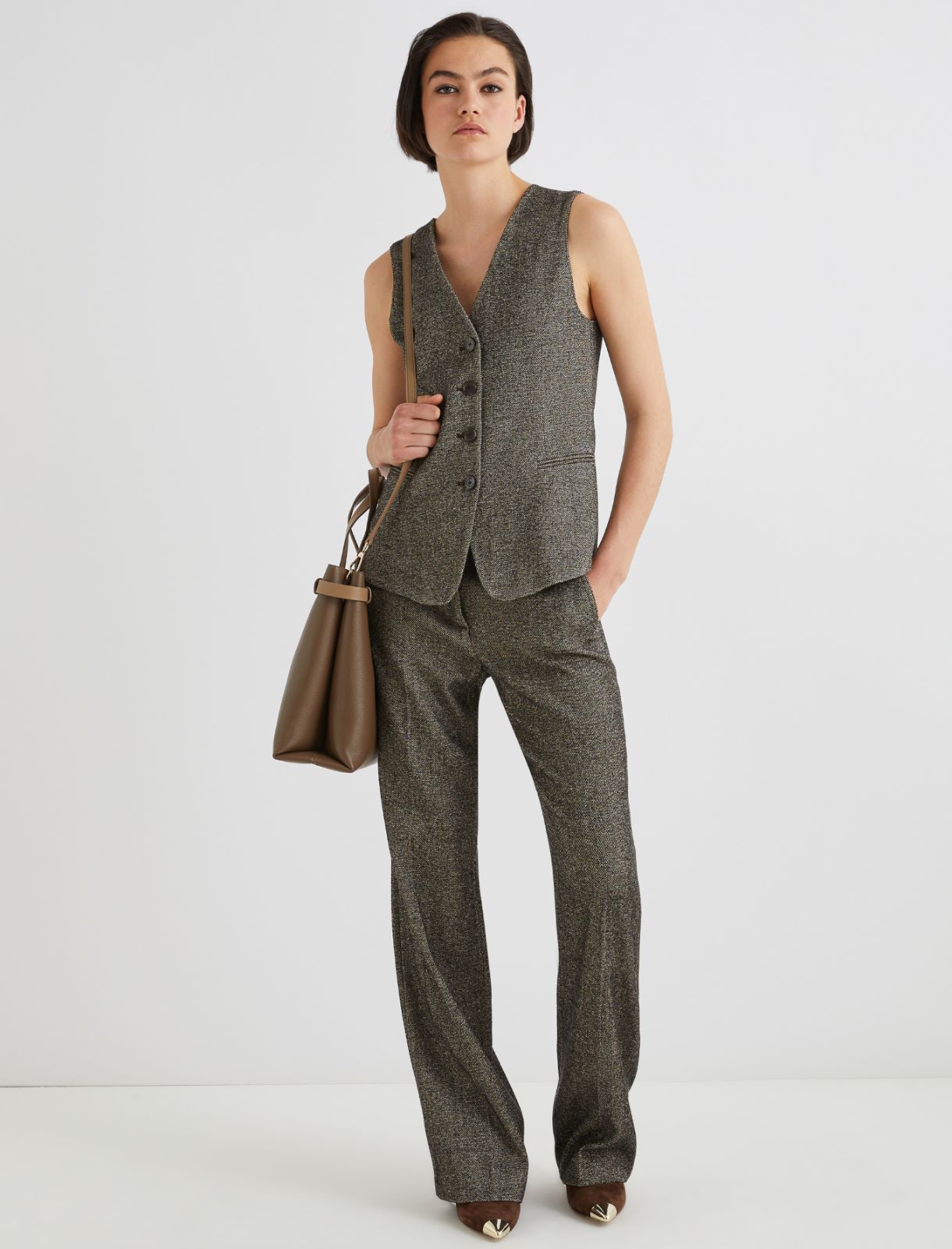 Pantalón de tweed - MARRON - Marella
