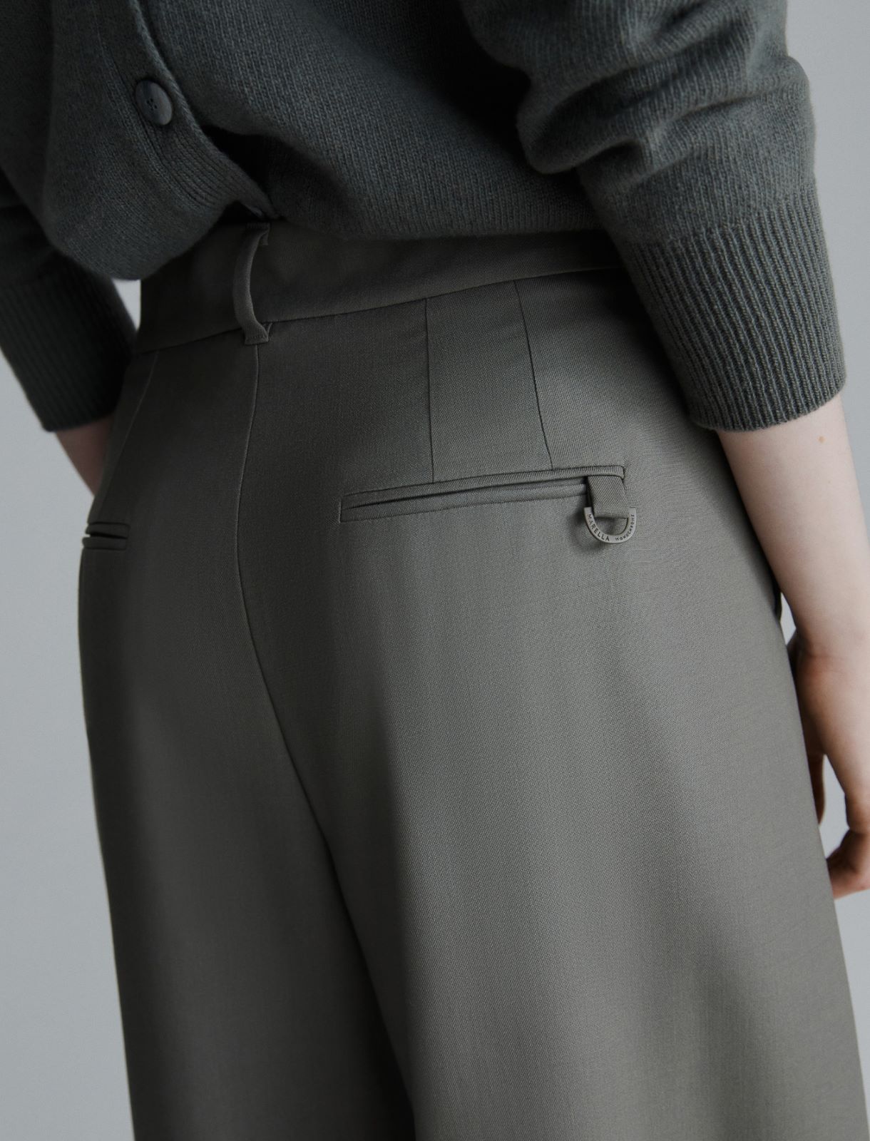 Wide-fit gabardine trousers - OLIVE - Marella - 5