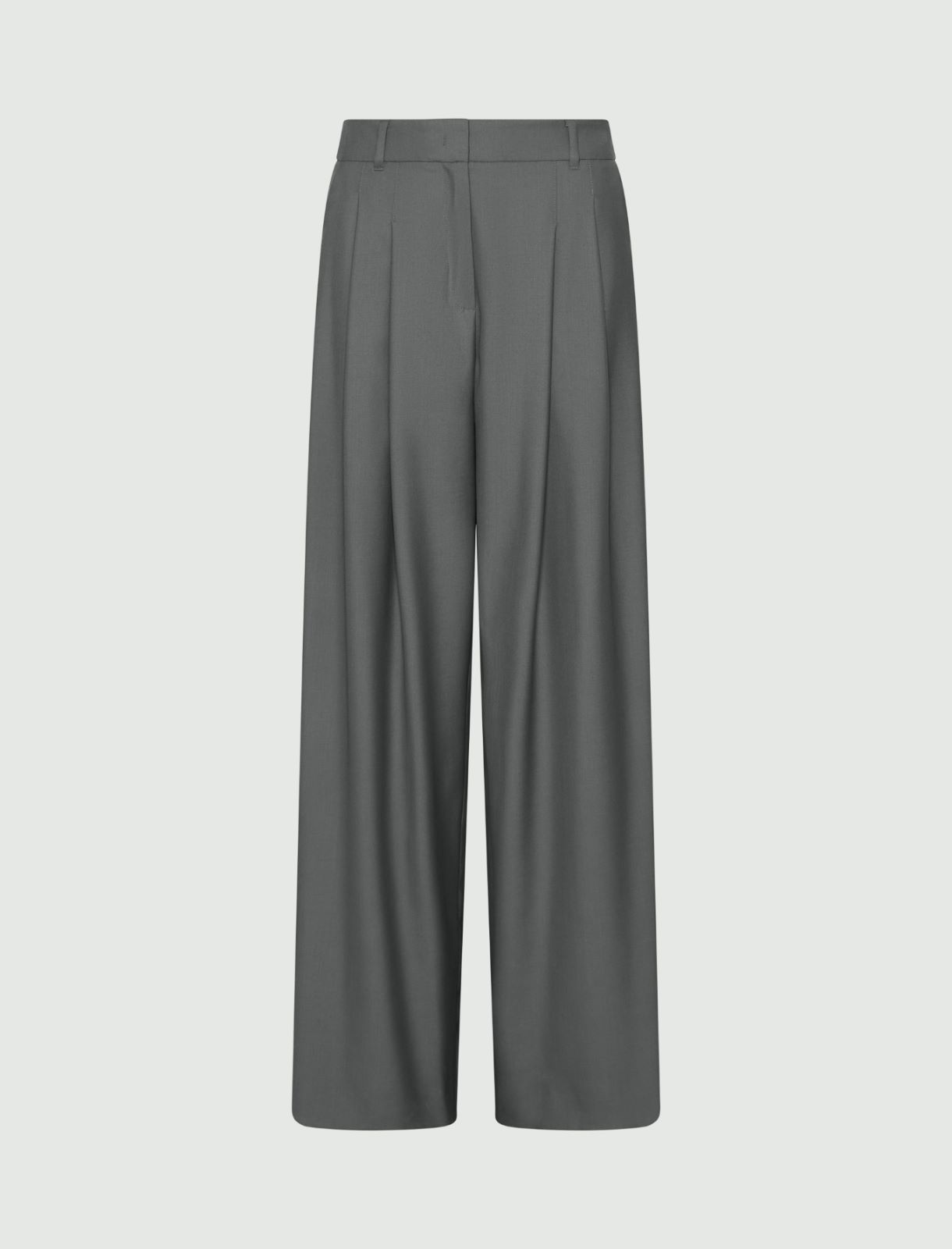 Wide-fit gabardine trousers - OLIVE - Marella