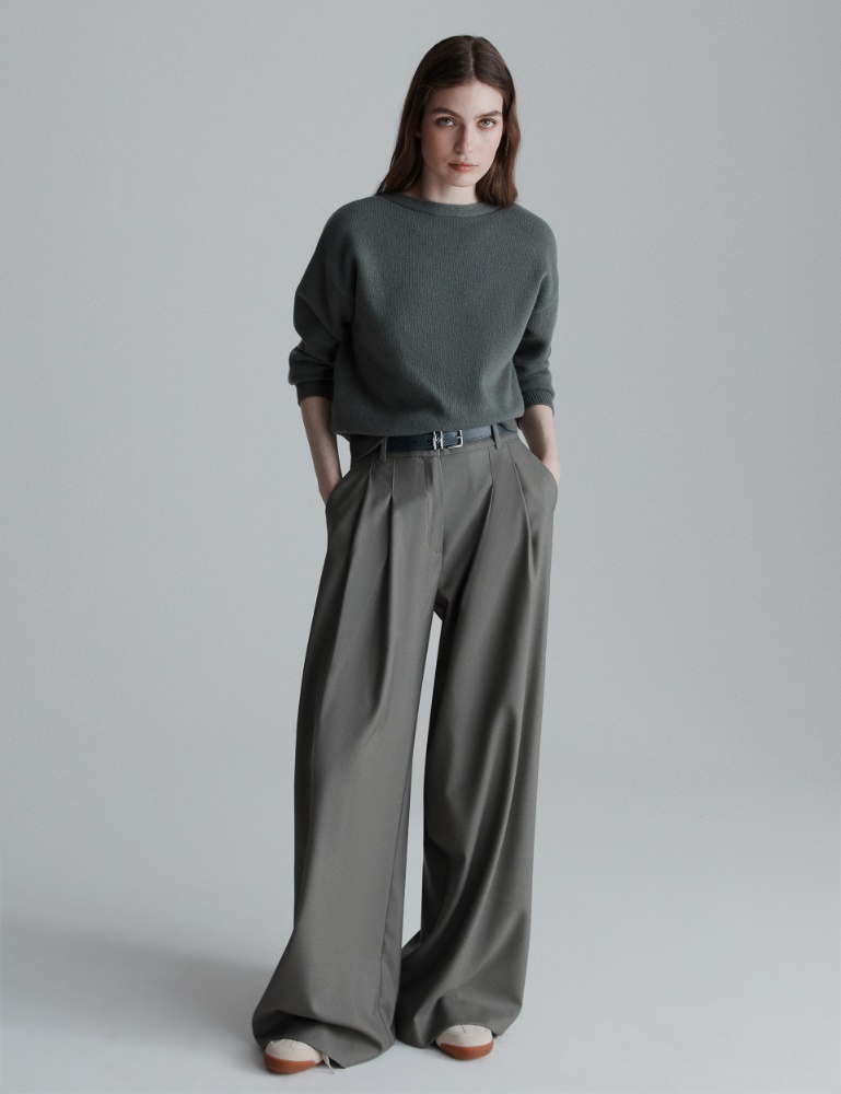 Wide-fit gabardine trousers - Marella