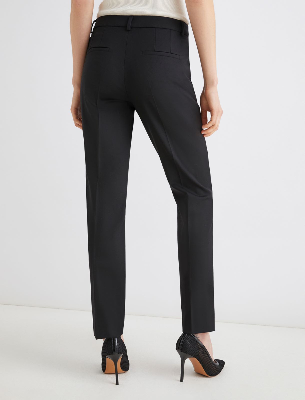Stretch fabric chino trousers - BLACK - Marella - 2