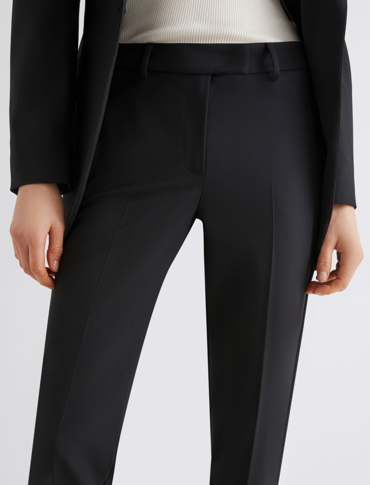 Stretch fabric chino trousers - BLACK - Marella - 4