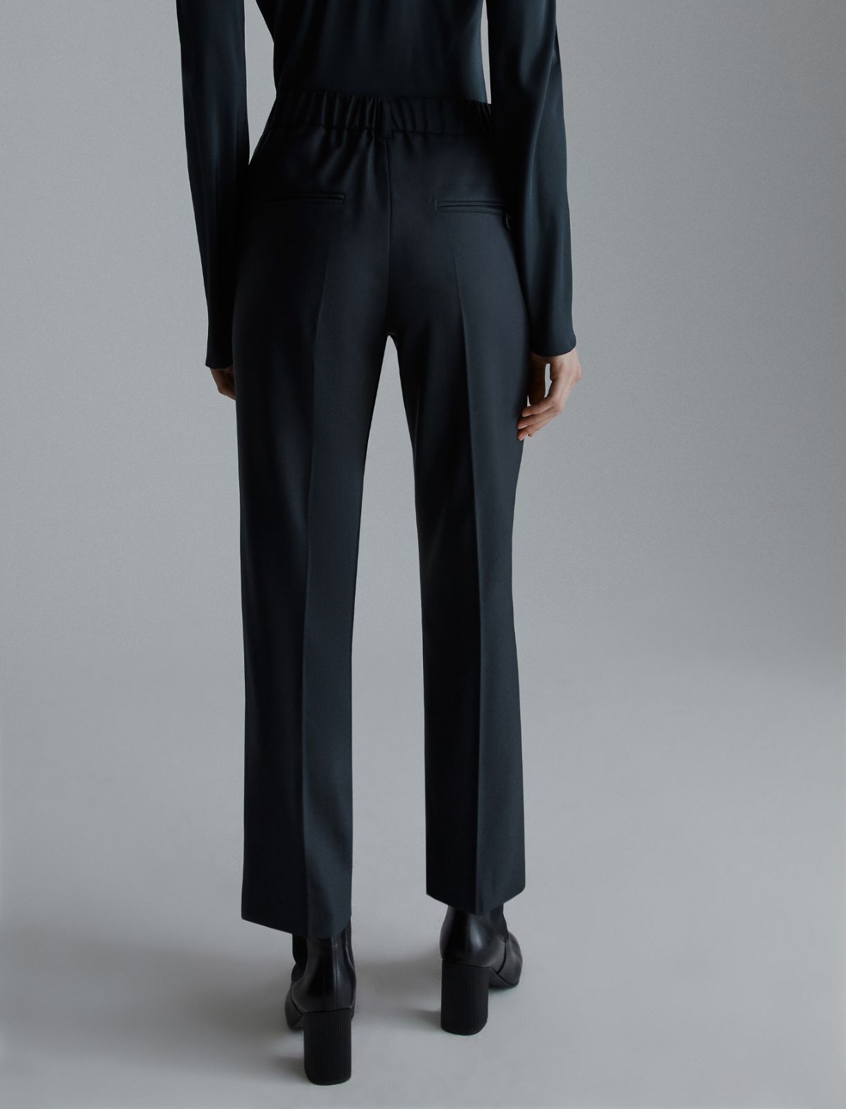 Slim gabardine trousers - DARK GREY - Marella - 3