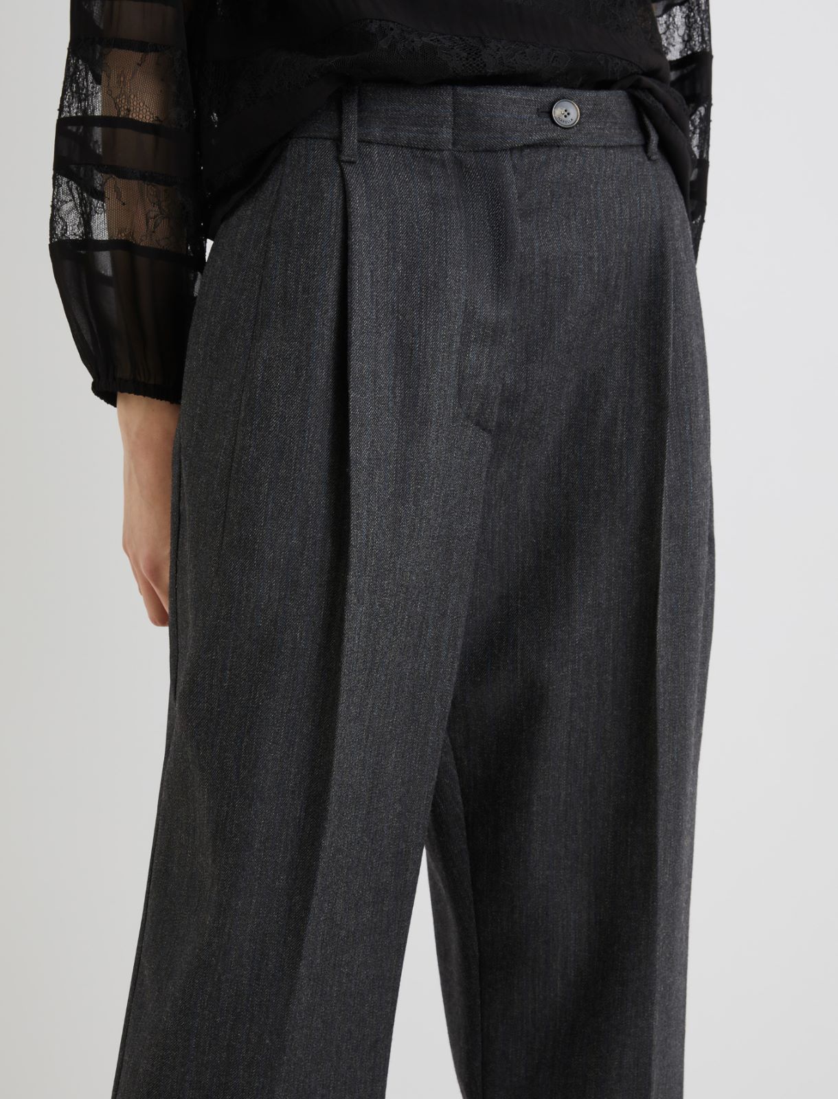 Relaxed-fit wool trousers - GREY - Marella - 5
