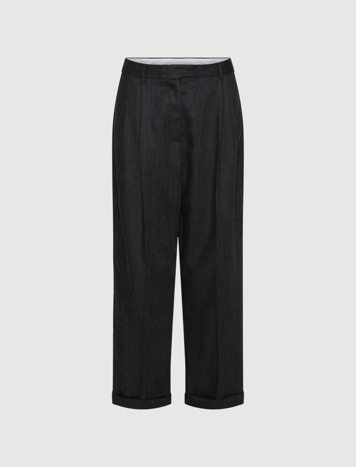 Relaxed-fit wool trousers - GREY - Marella