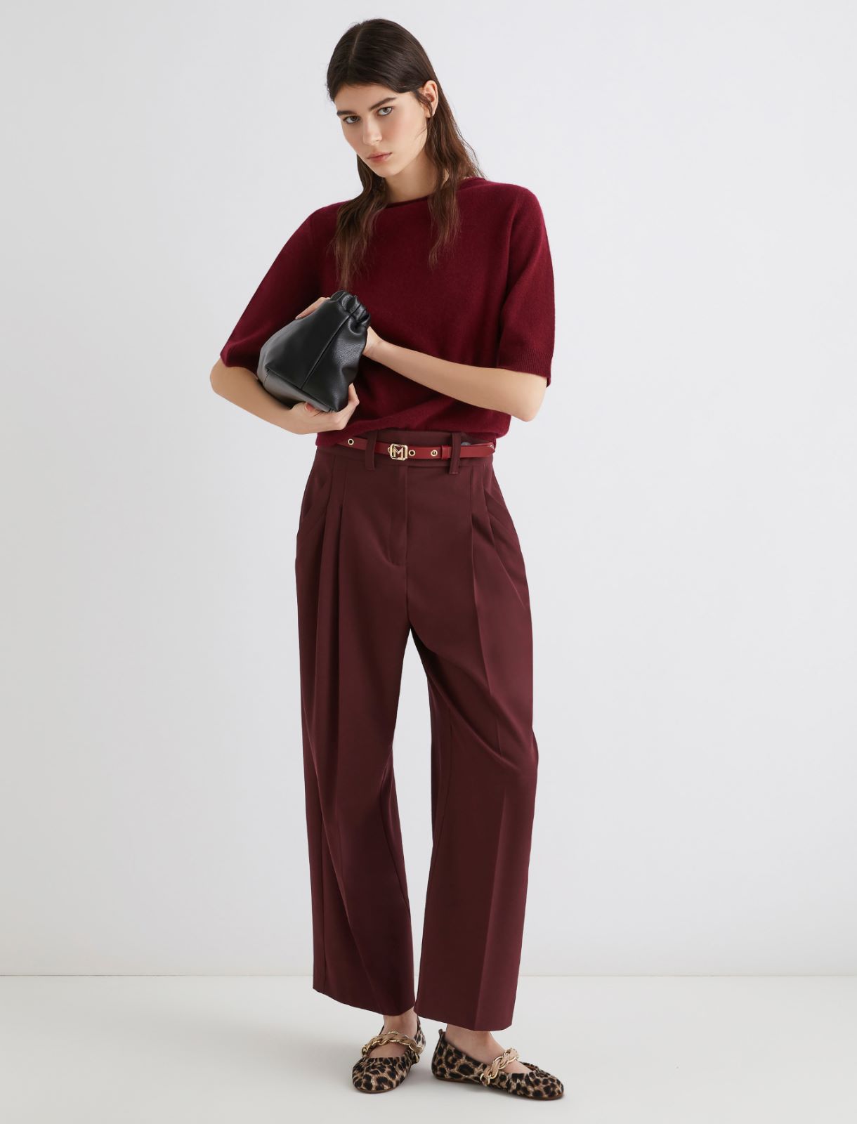 Pantalone in tela stretch - BORDEAUX - Marella - 2