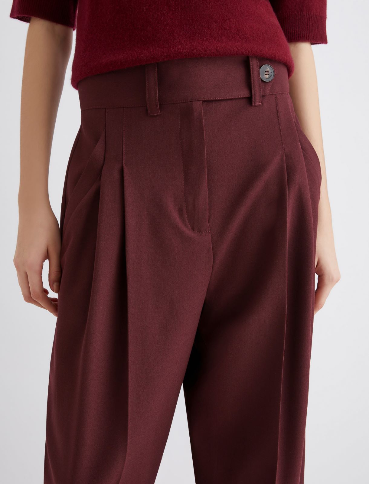 Pantalone in tela stretch - BORDEAUX - Marella - 5