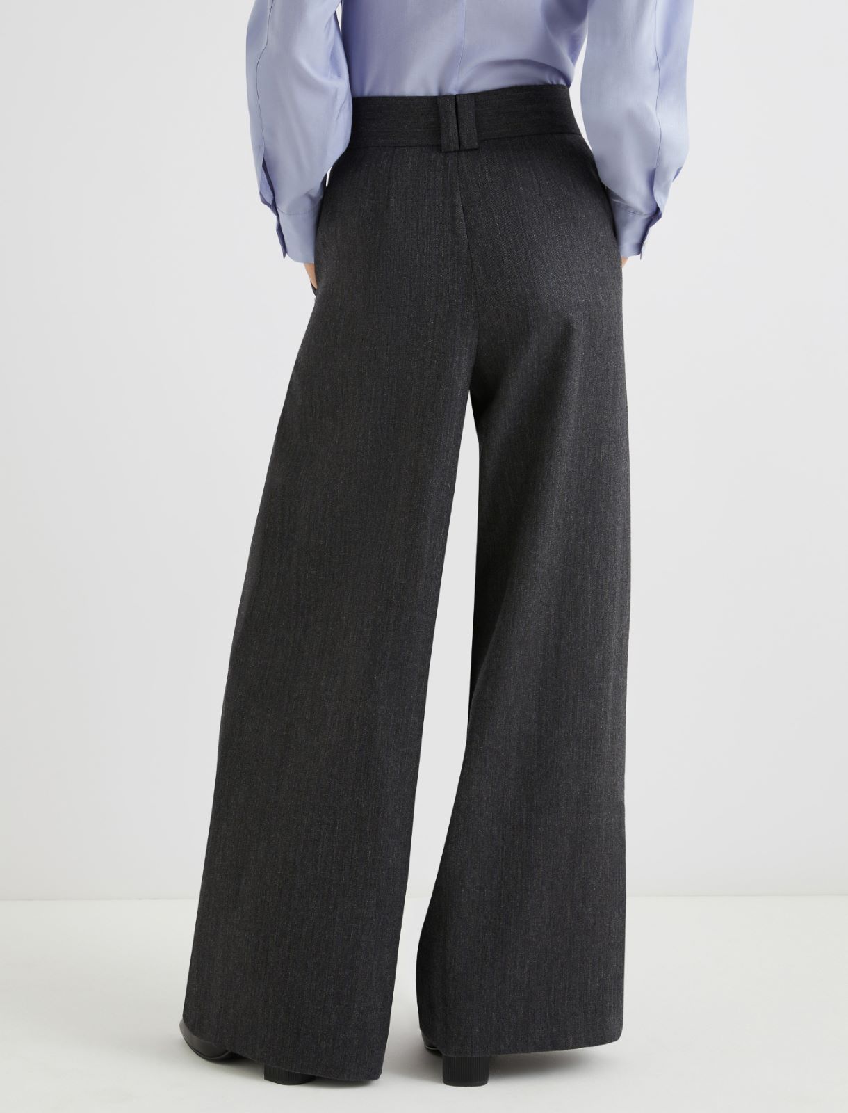 Wool palazzo trousers - GREY - Marella - 3