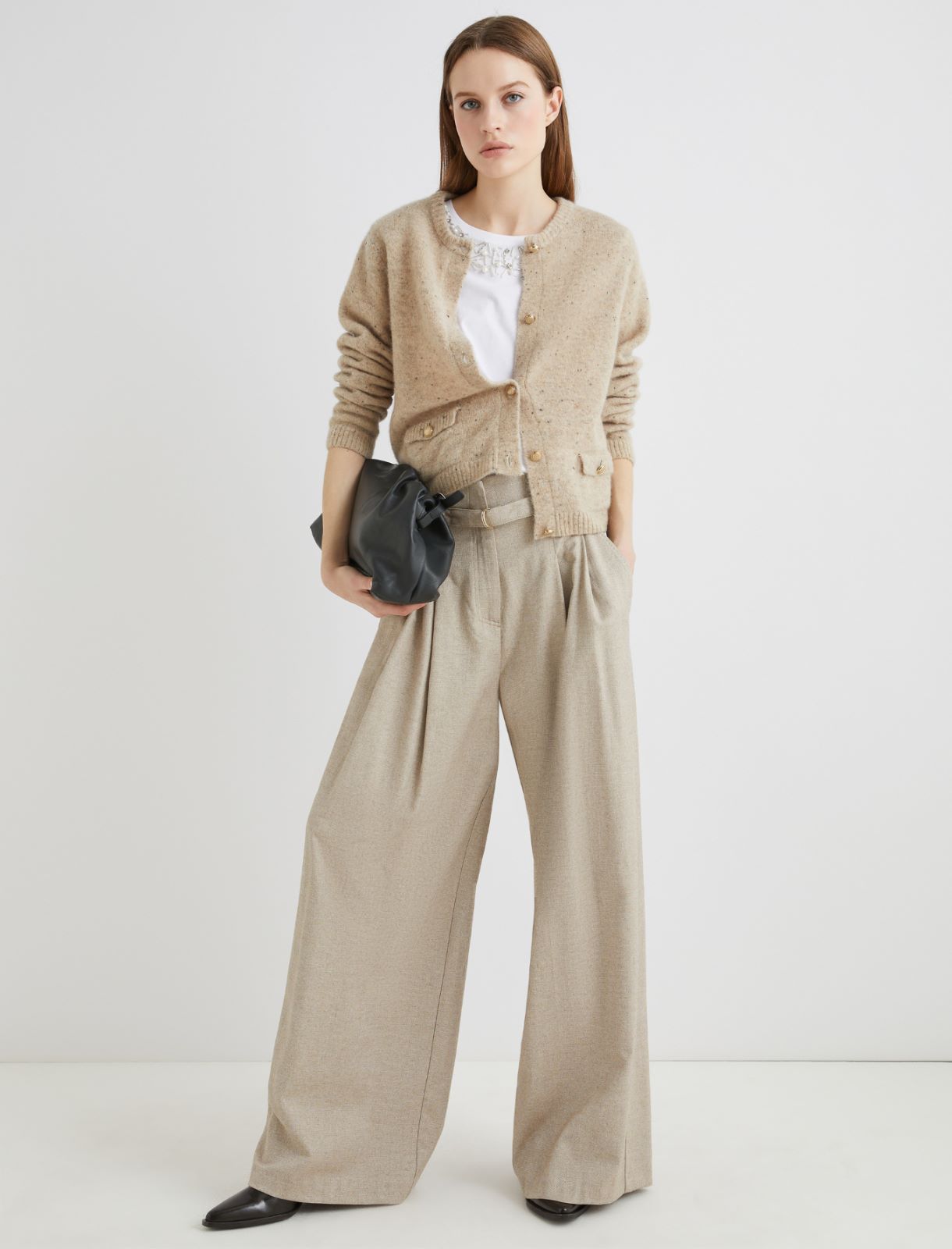 Stretch palazzo trousers - HAZELNUT BROWN - Marella - 2