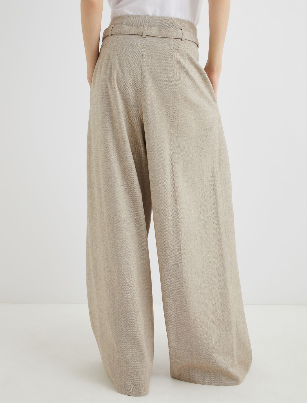 Stretch palazzo trousers - HAZELNUT BROWN - Marella - 3