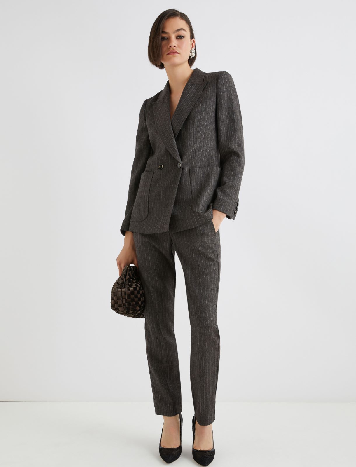 Slim-fit lightweight wool trousers - BROWN - Marella - 2