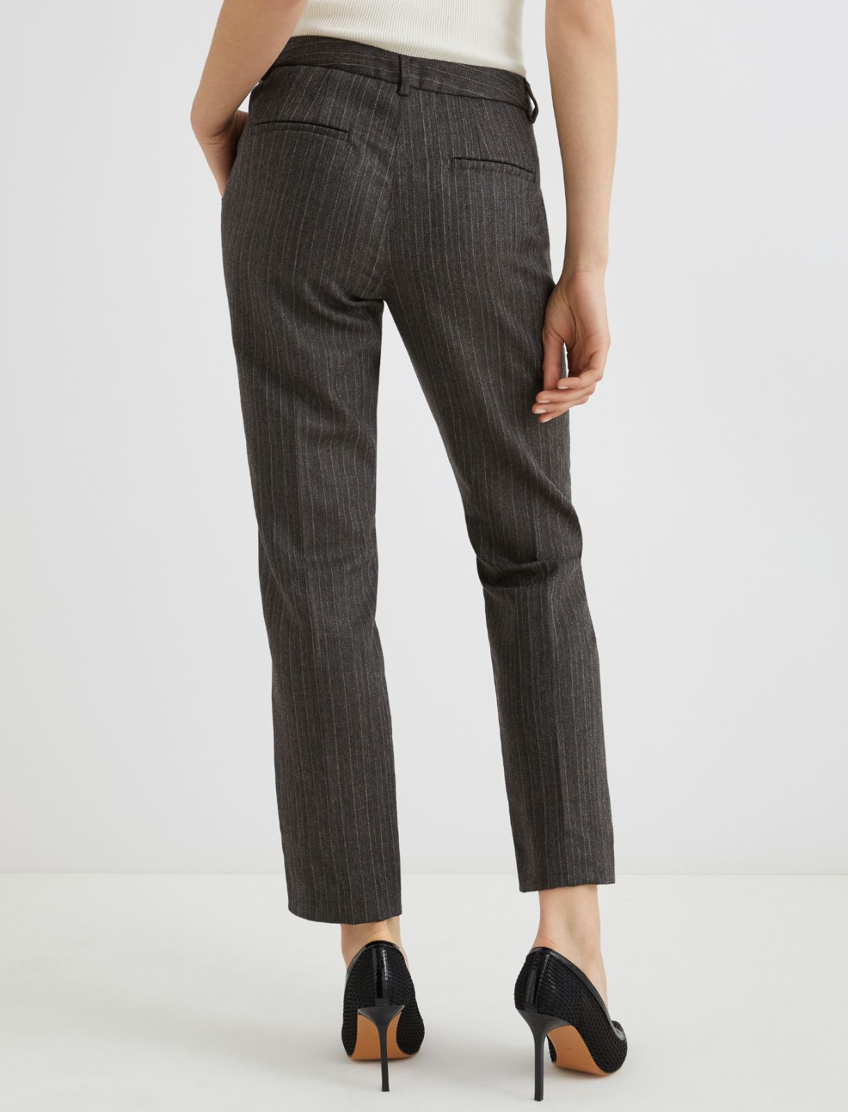 Slim-fit lightweight wool trousers - BROWN - Marella - 3