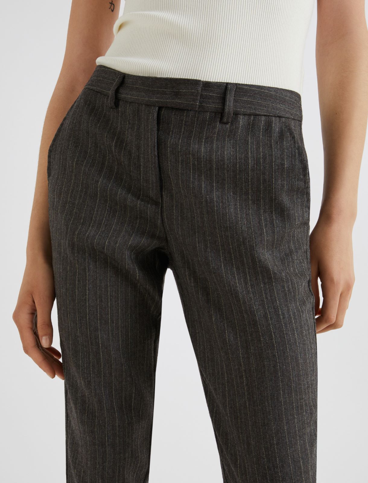 Slim-fit lightweight wool trousers - BROWN - Marella - 5