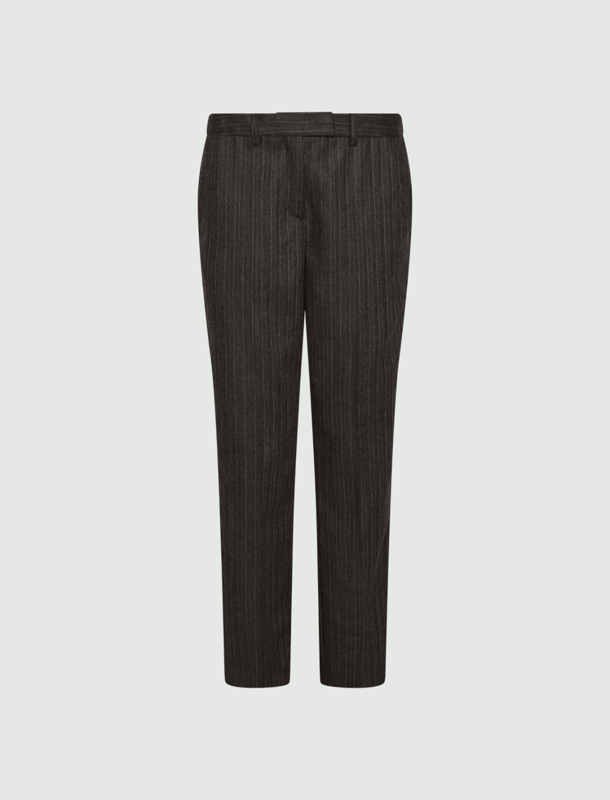 Slim-fit lightweight wool trousers - BROWN - Marella