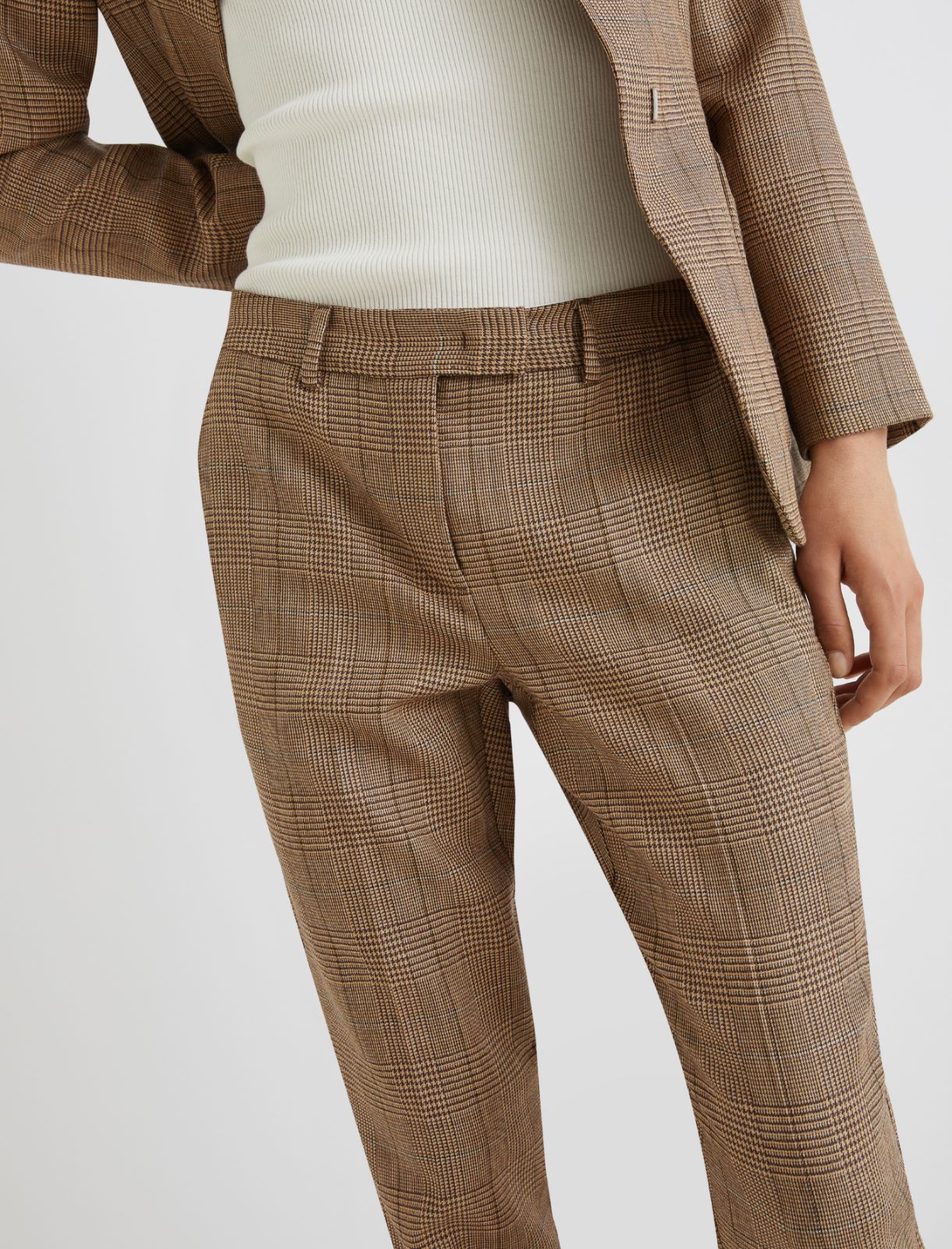Slim-fit lightweight wool trousers - HONEY - Marella - 5