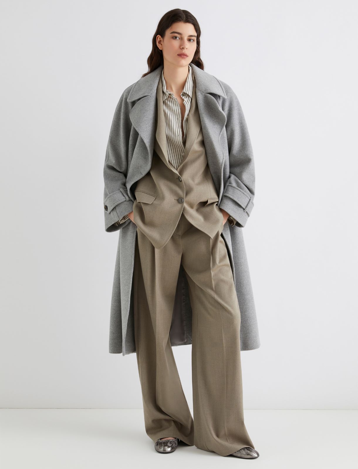 Wide-fit twill trousers - LAUREL - Marella