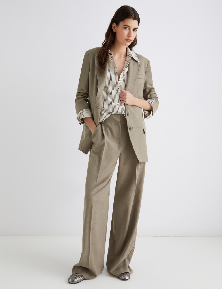 Wide-fit twill trousers - Marella