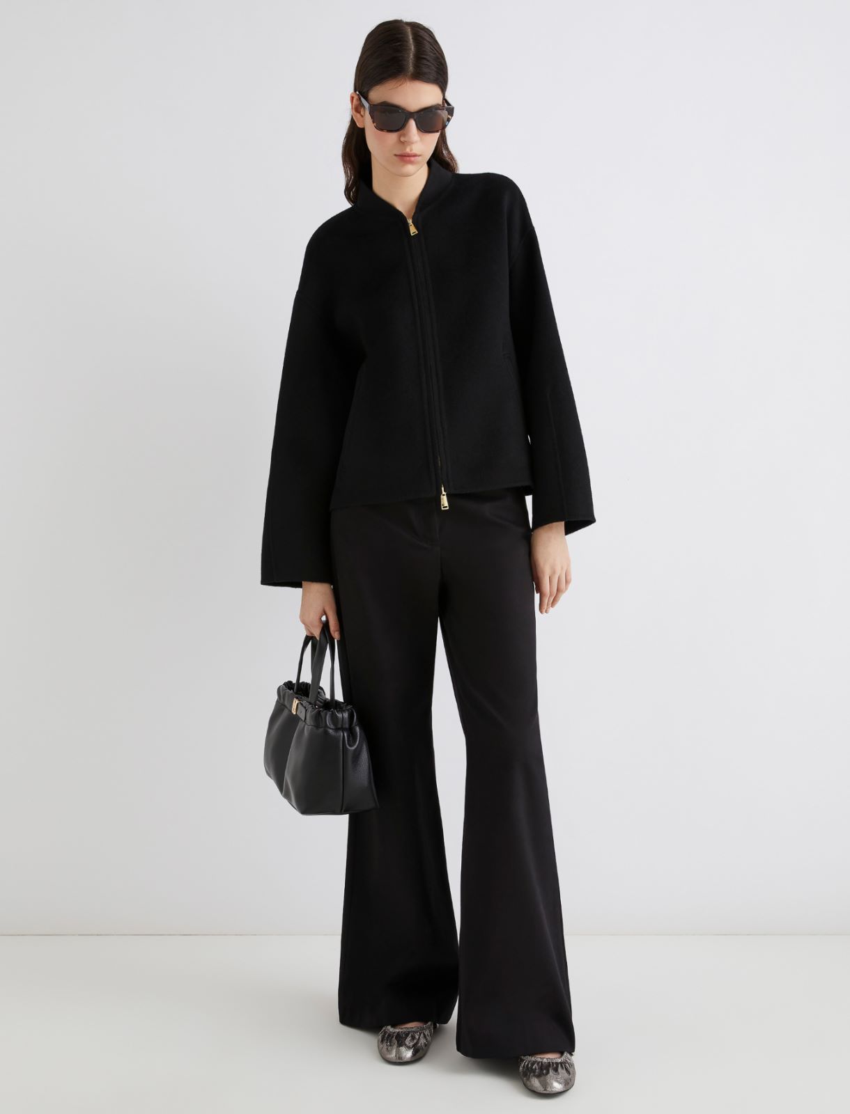 Twill wide-leg trousers - BLACK - Marella - 2