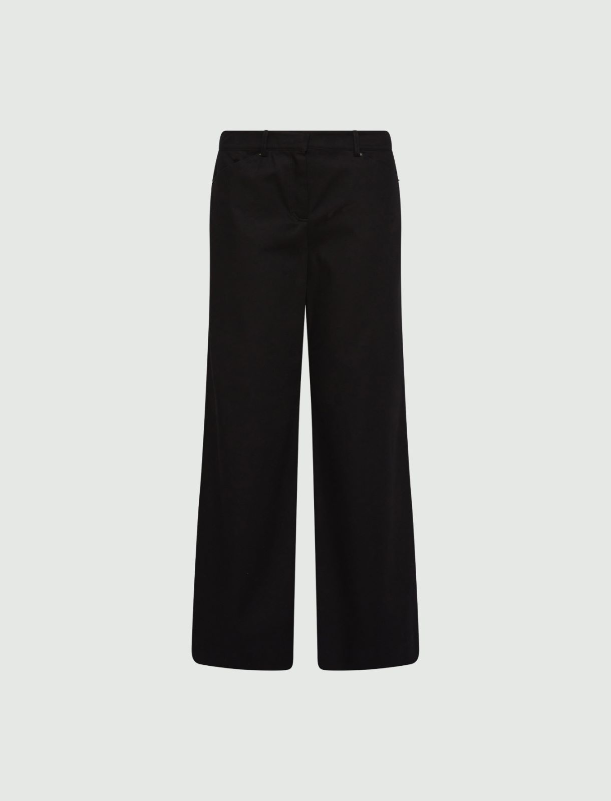Twill wide-leg trousers - BLACK - Marella