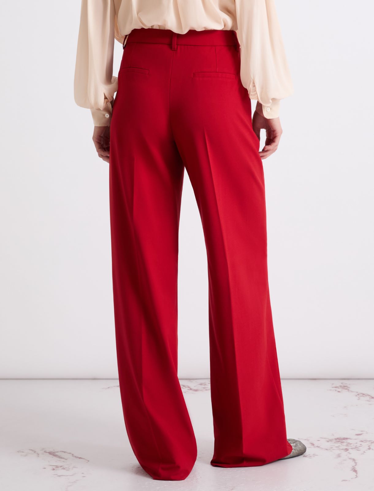 Relaxed-fit stretch trousers - RED - Marella - 3