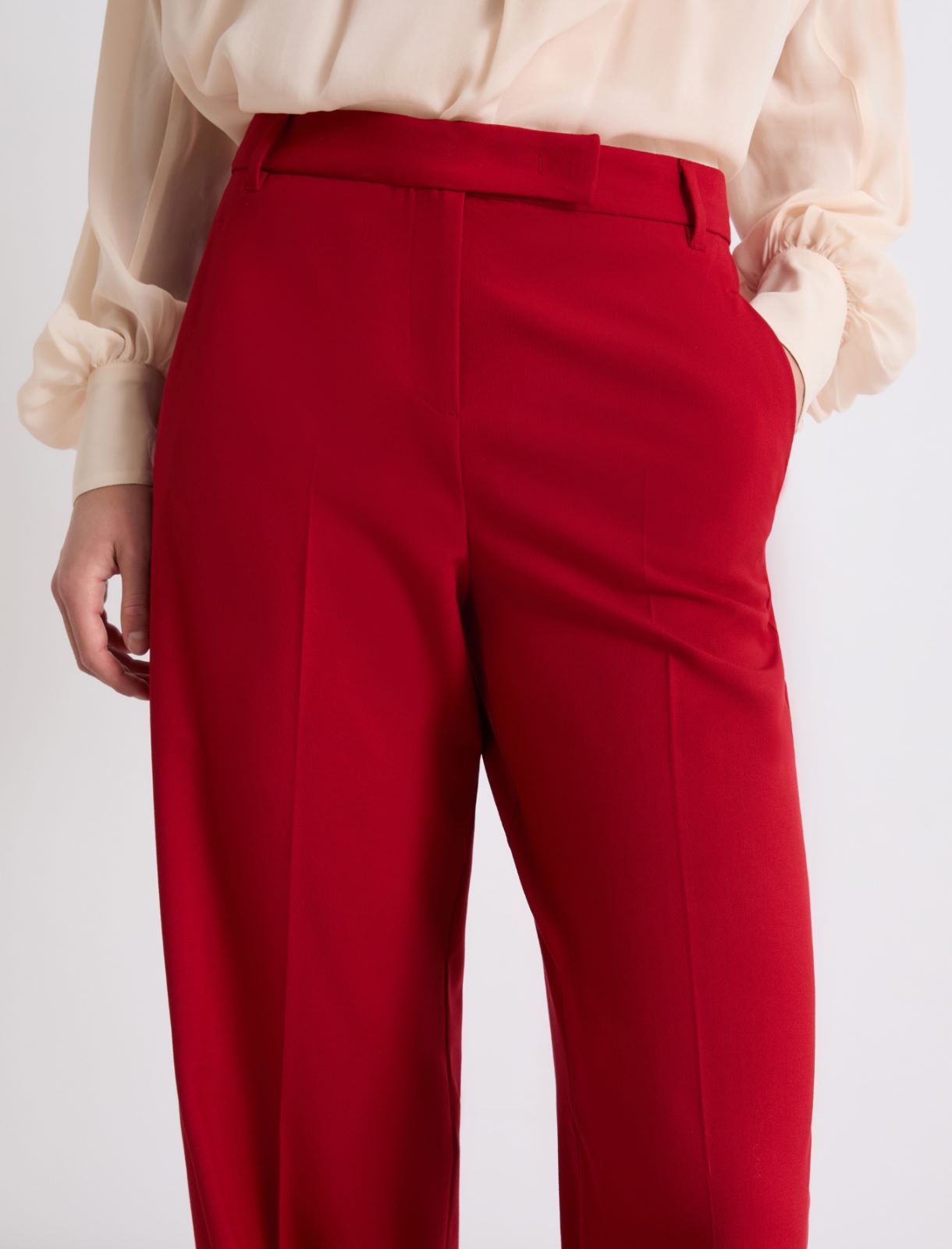 Relaxed-fit stretch trousers - RED - Marella - 5