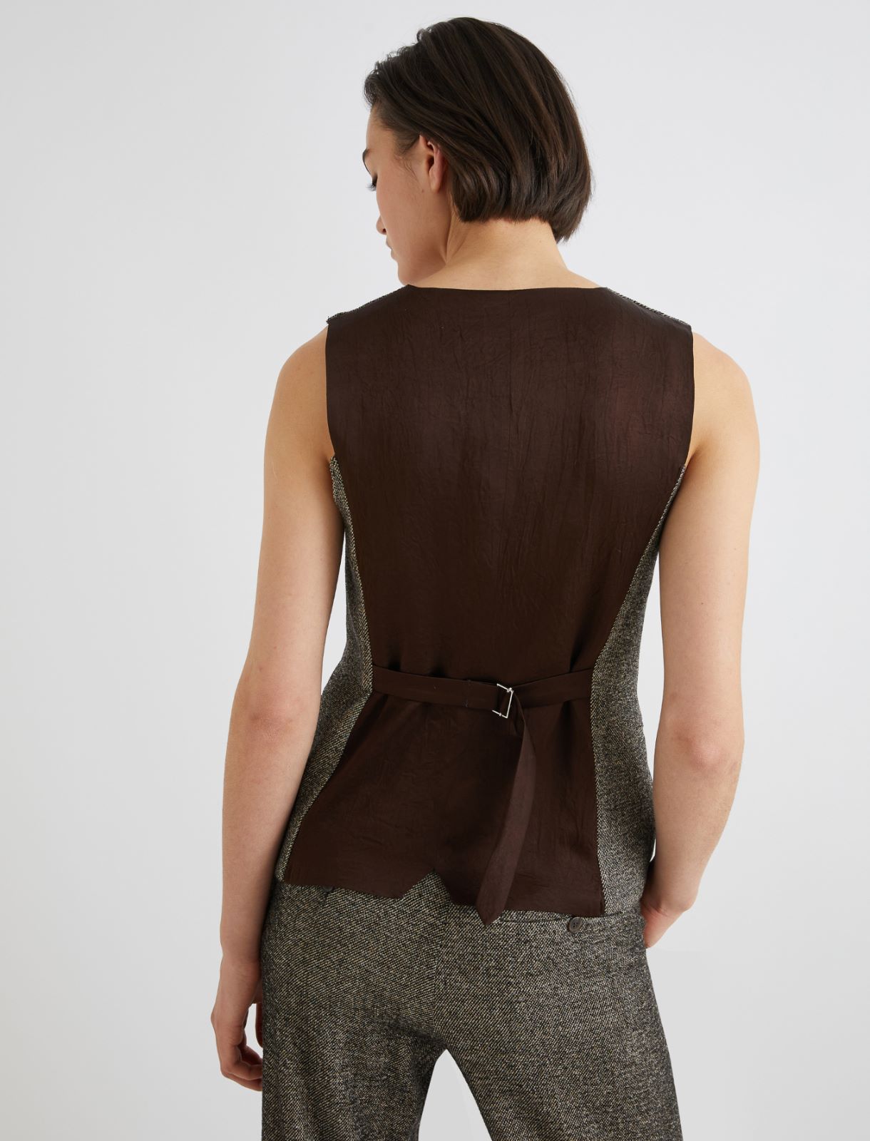 Tweed gilet - BROWN - Marella - 2