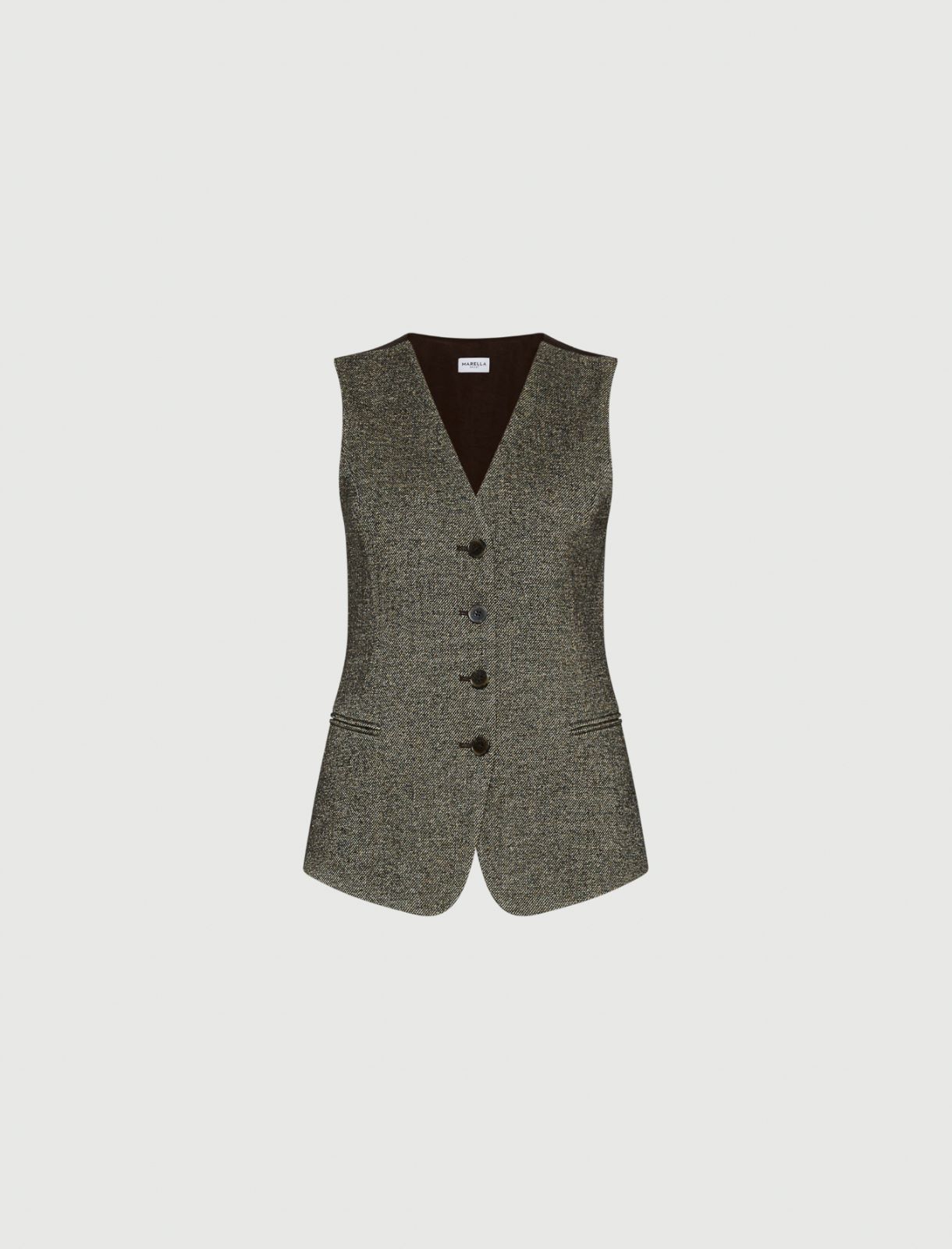 Tweed gilet - BROWN - Marella - 2