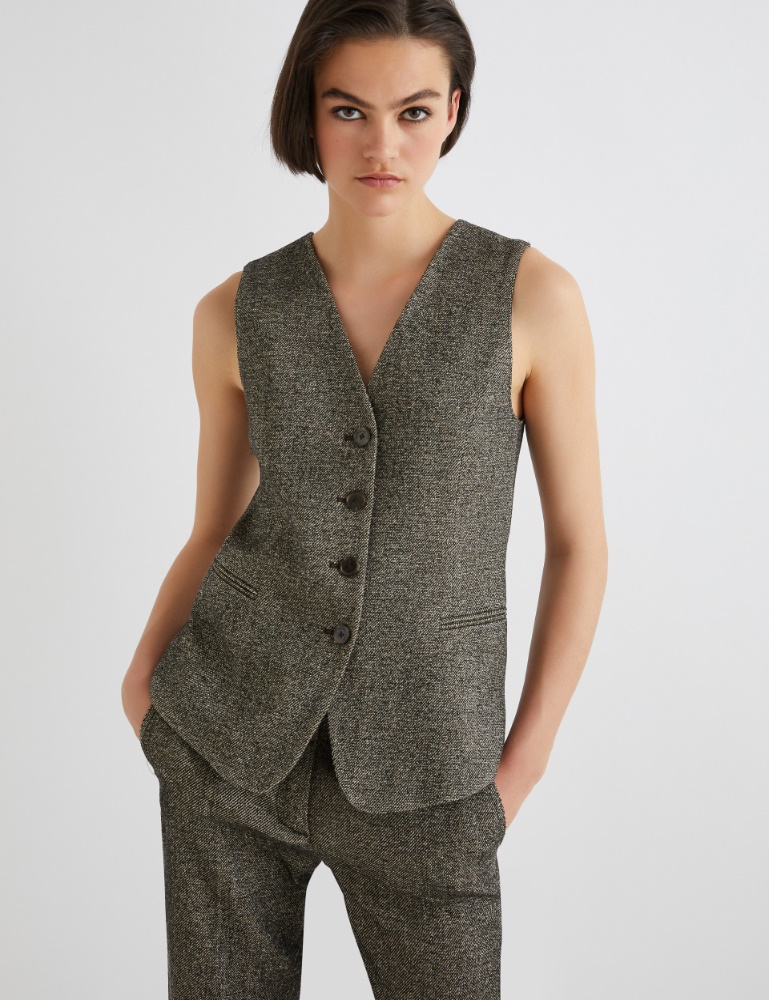 Tweed gilet - BROWN - Marella