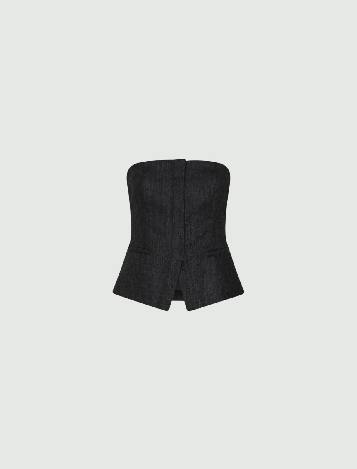 Boned wool corset - GREY - Marella