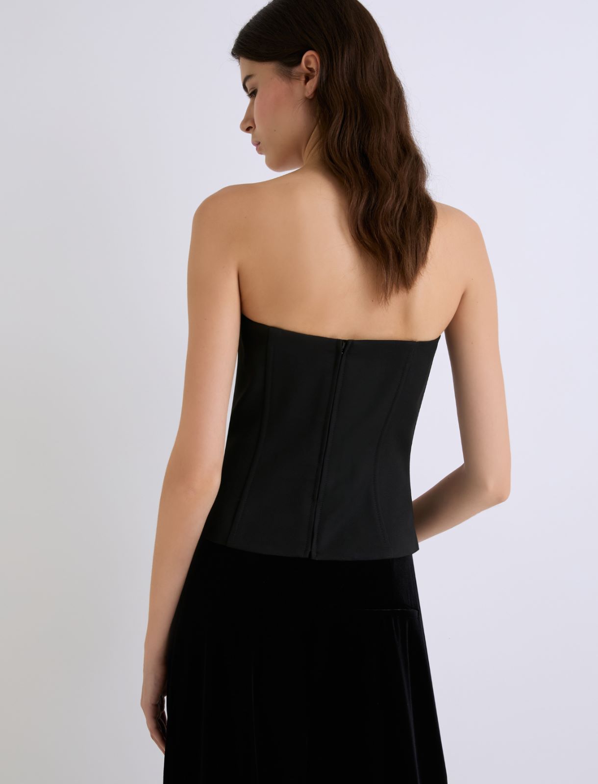 Rhinestone-embroidered corset - NOIR - Marella - 3