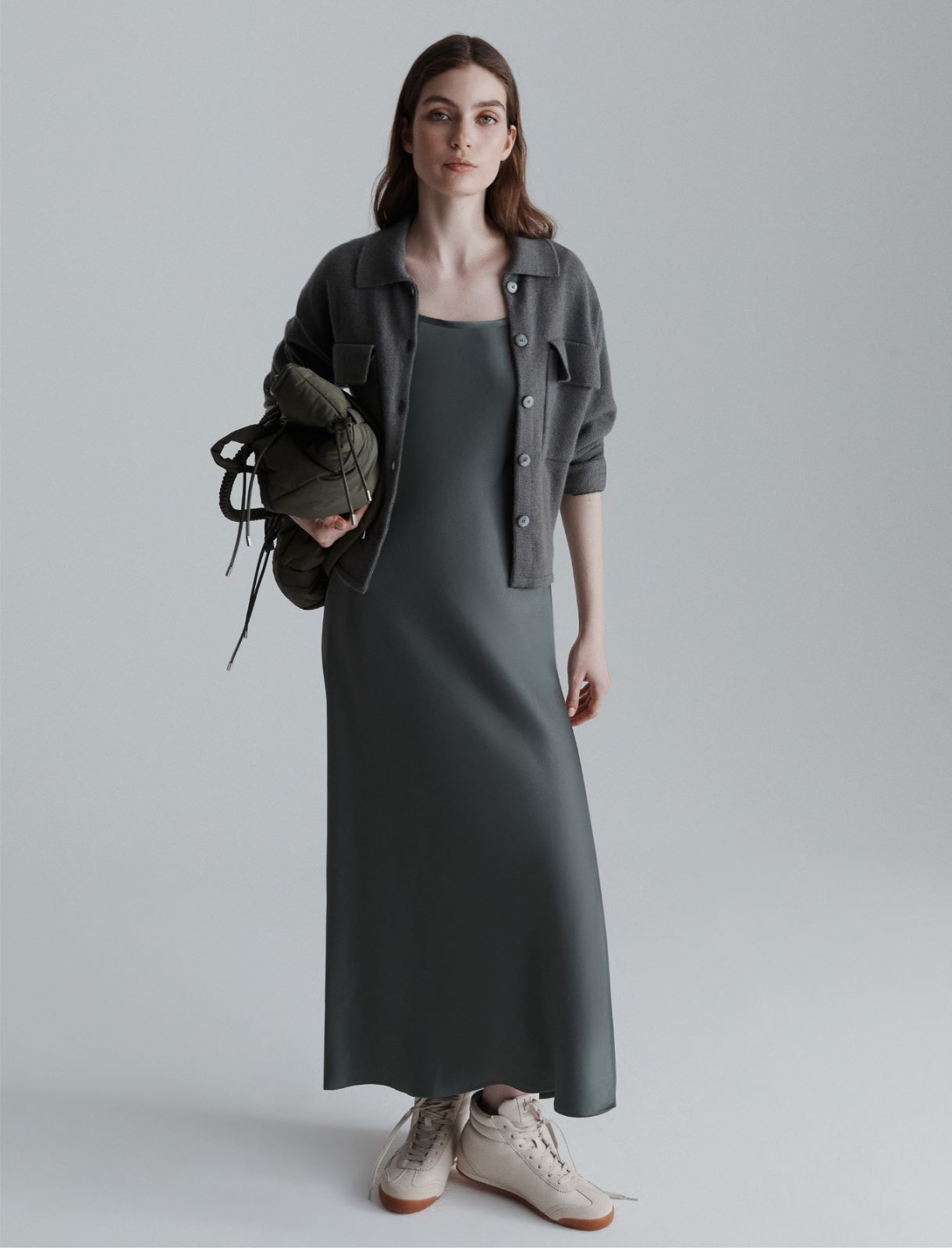 Satin slip dress - OLIVE - Marella - 2