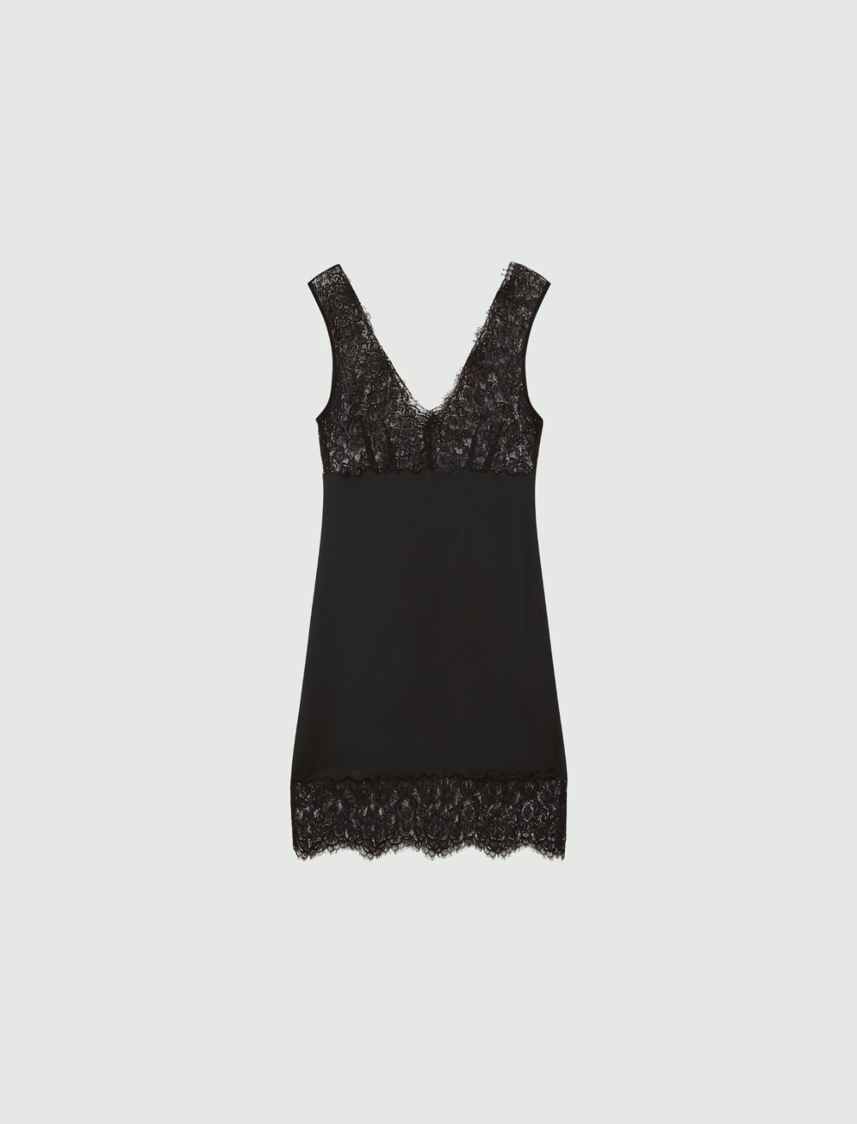 Lace-insert dress - BLACK - Marella