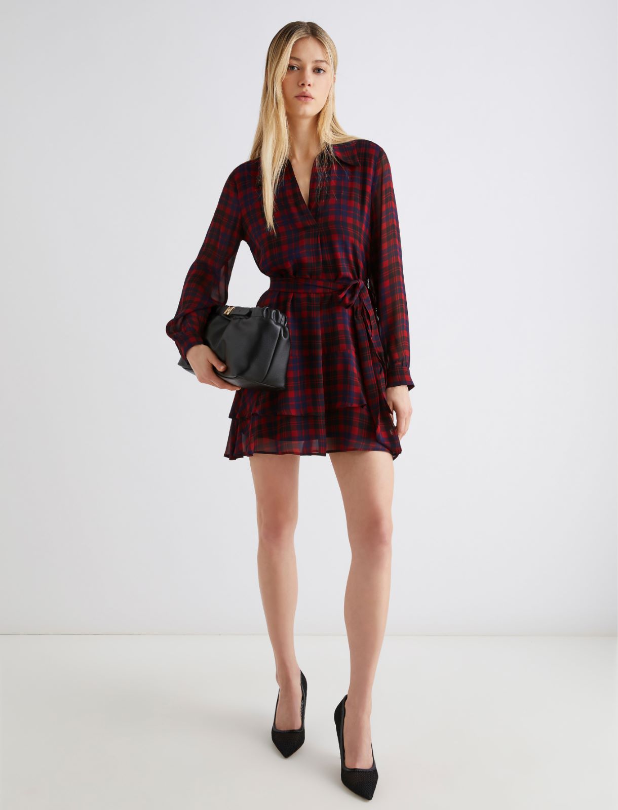 Georgette flounce dress - RED - Marella - 2