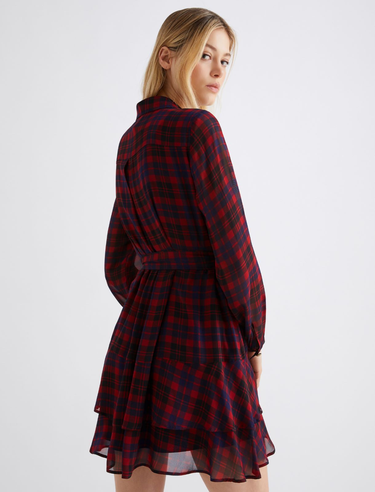 Georgette flounce dress - RED - Marella - 3