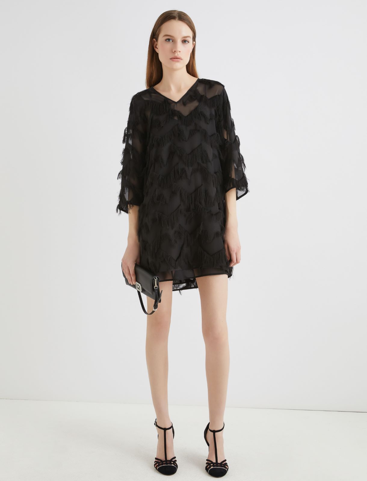 Fil coupé mini dress - NOIR - Marella - 2
