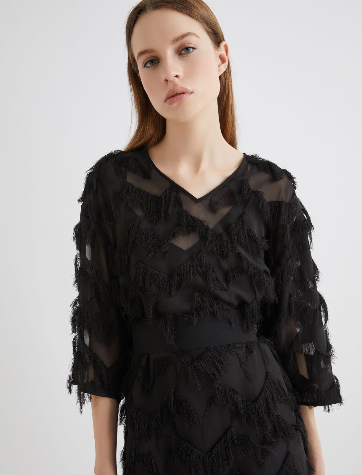 Fil coupé mini dress - NOIR - Marella - 5