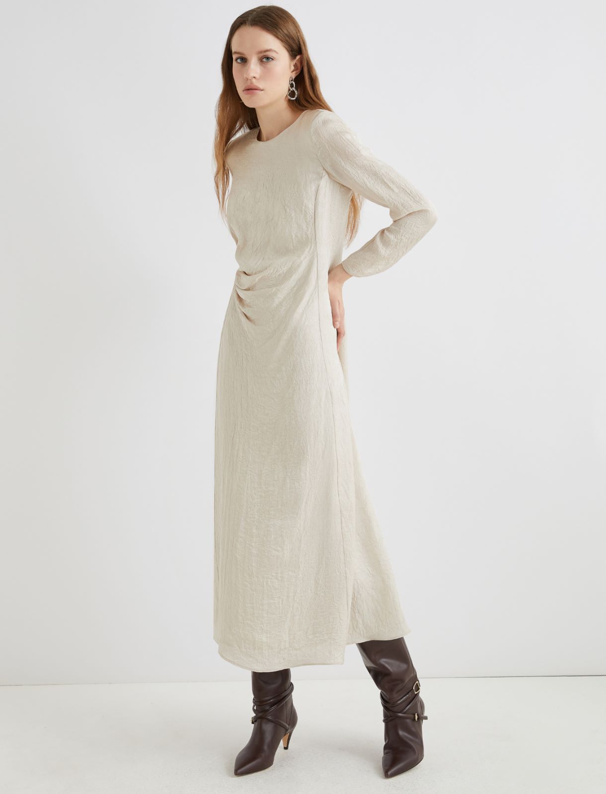 Draped dress - CREAM - Marella - 2